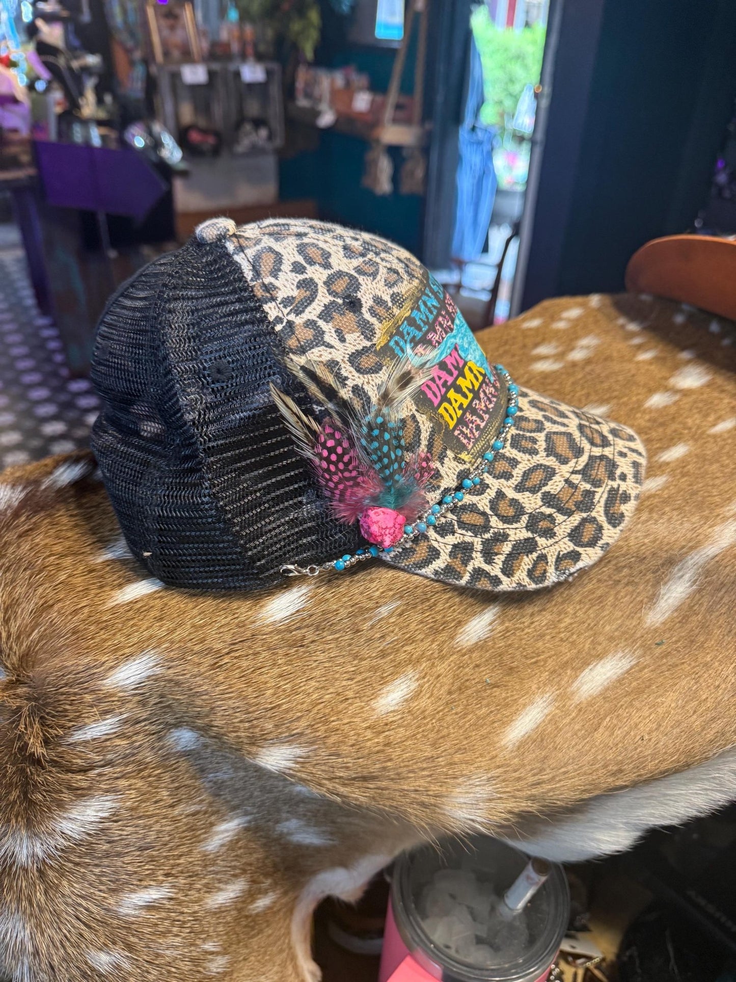 Damn Strait Trucker Hat - Turquoise and Tinsel-Home of Mad Gringa Hat Bar