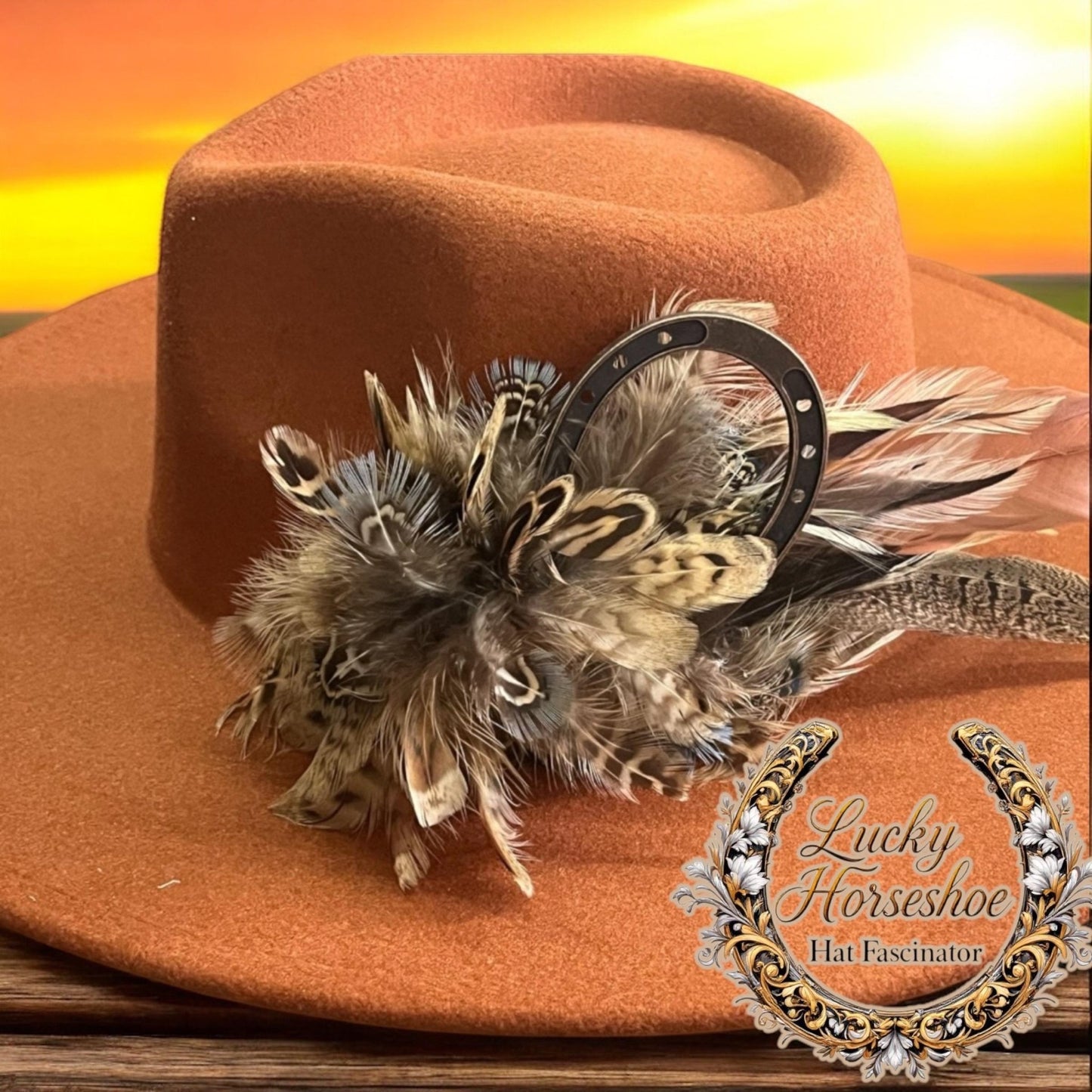 Lucky Horseshoe Hat Fascinator - Turquoise and Tinsel-Home of Mad Gringa Hat Bar