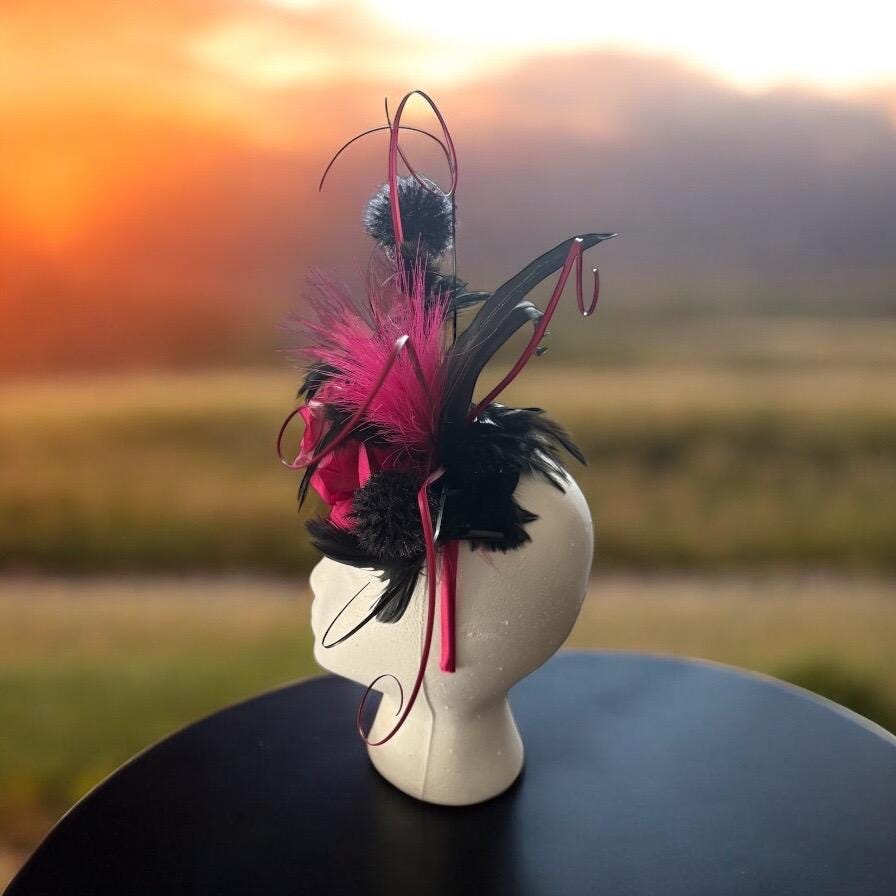 Pink Lady Derby Headband - Turquoise and Tinsel-Home of Mad Gringa Hat Bar