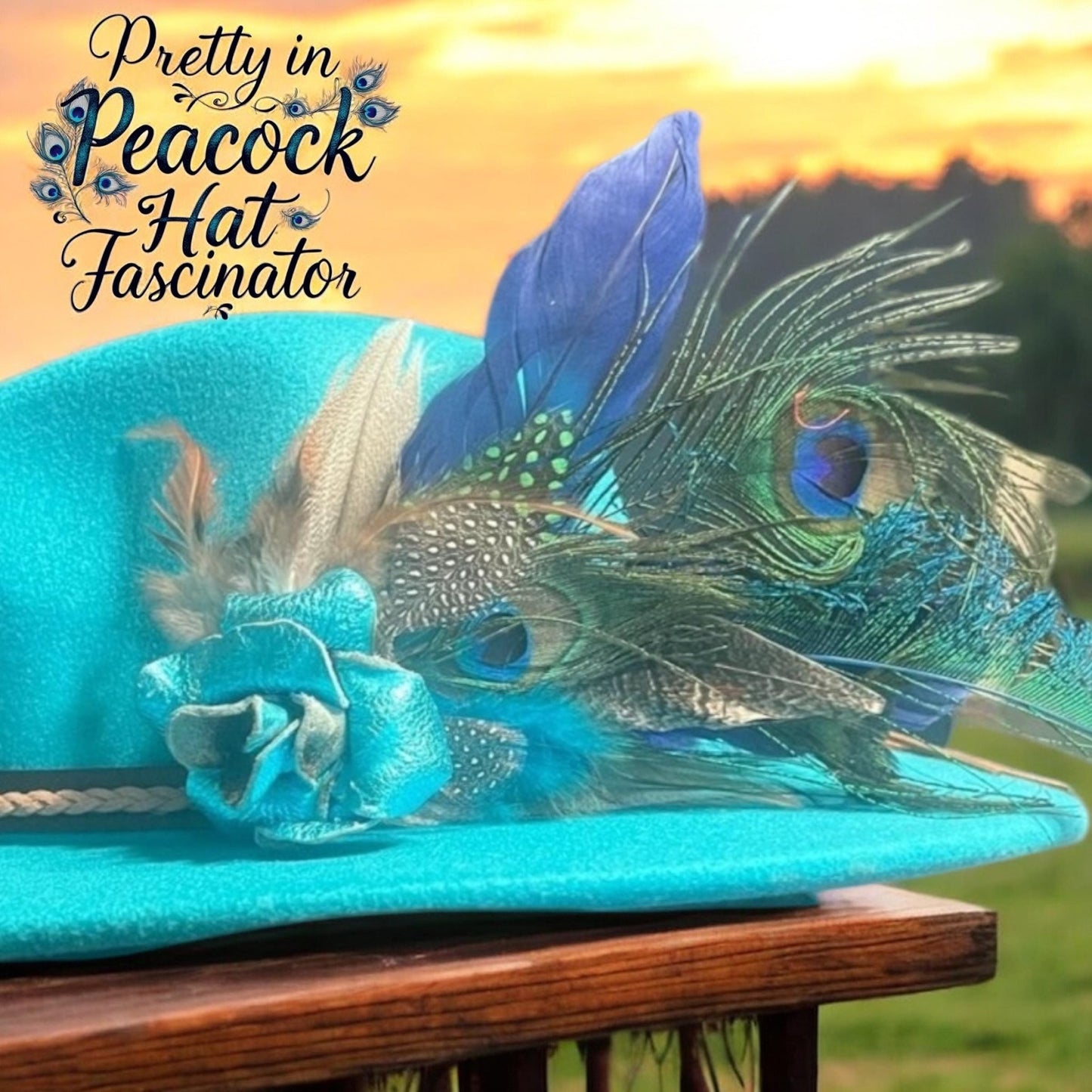 Pretty in Peacock Hat Fascinator - Turquoise and Tinsel-Home of Mad Gringa Hat Bar
