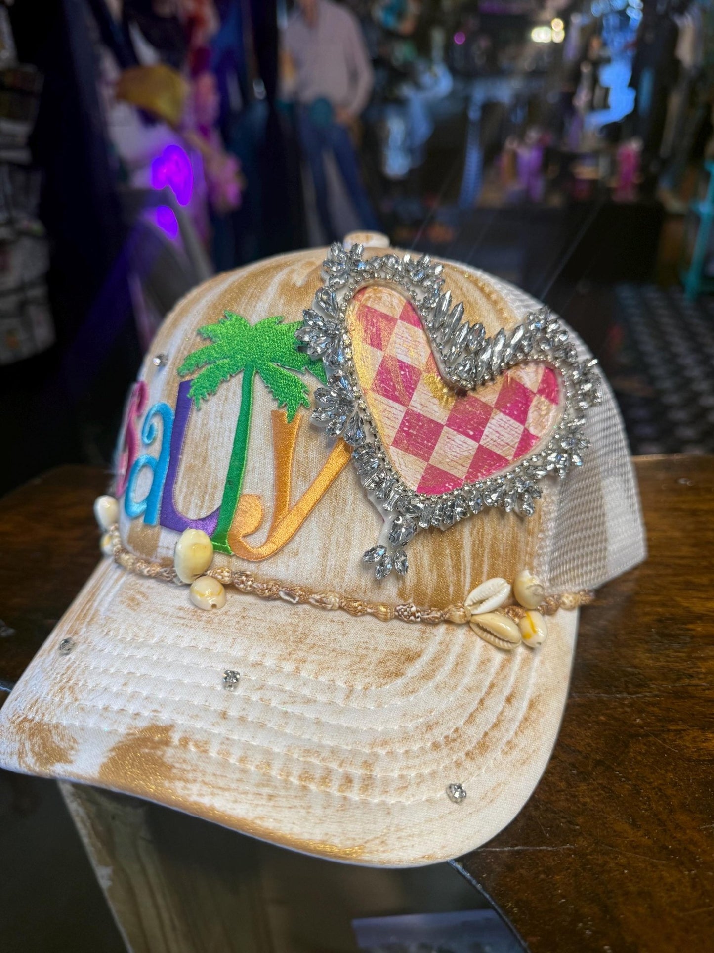 Salty Trucker Hat - Turquoise and Tinsel-Home of Mad Gringa Hat Bar