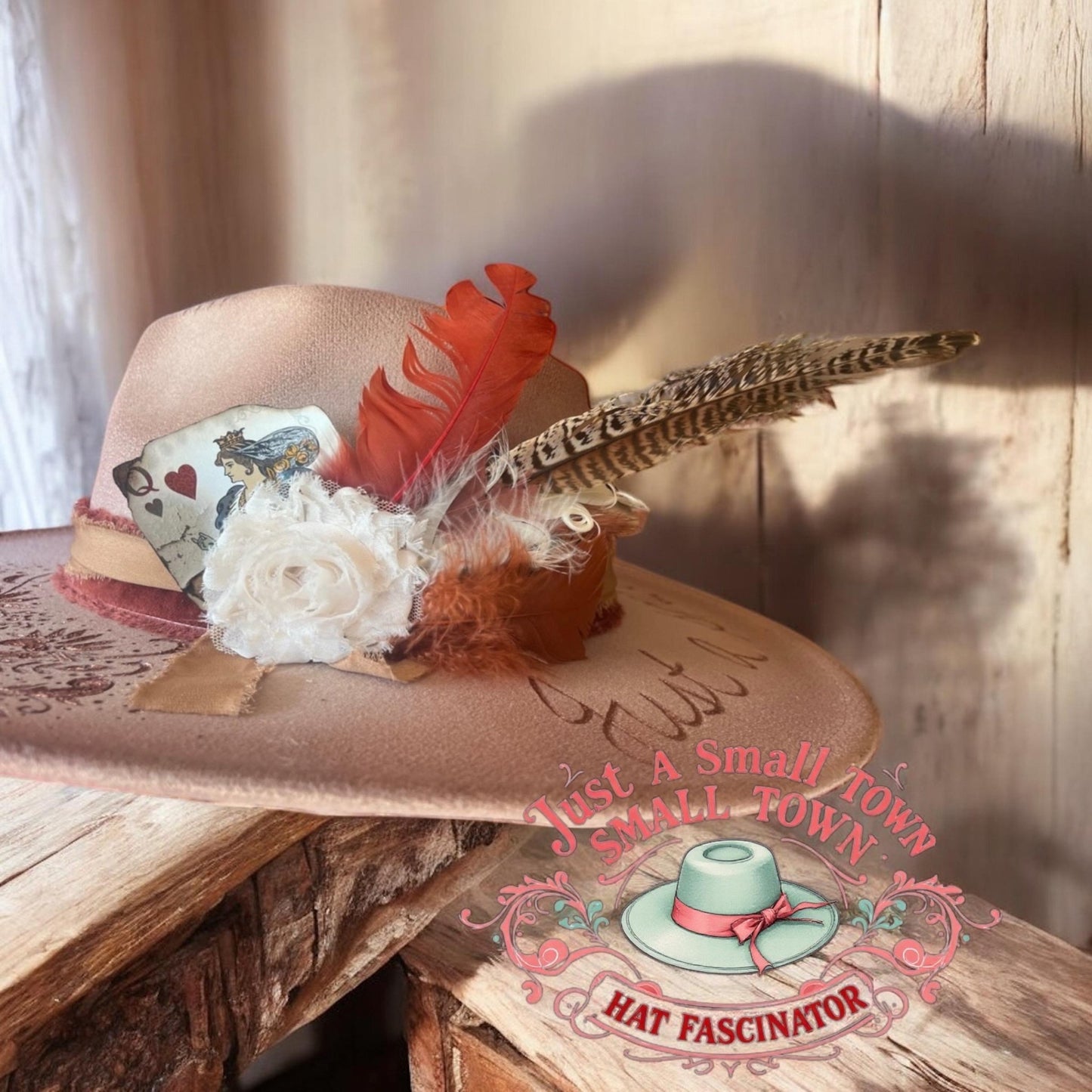 Small Town Girl Hat Fascinator - Turquoise and Tinsel-Home of Mad Gringa Hat Bar