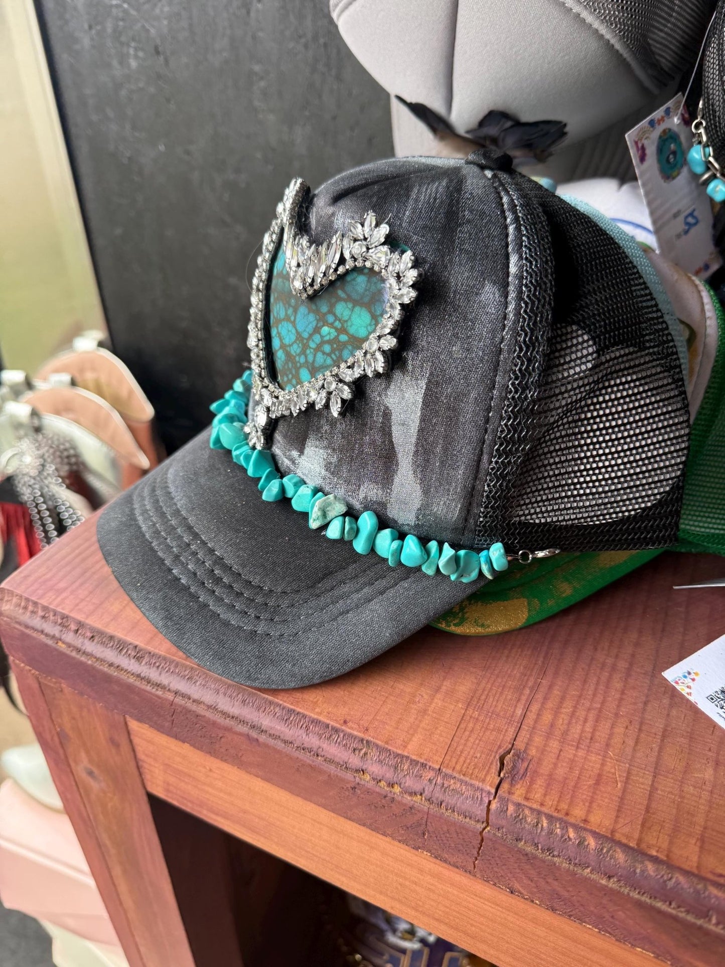 Turquoise Is Love Trucker Hat - Turquoise and Tinsel-Home of Mad Gringa Hat Bar