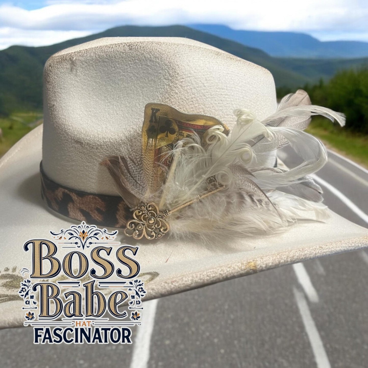 Boss Babe Hat Fascinator - Turquoise and Tinsel-Home of Mad Gringa Hat Bar