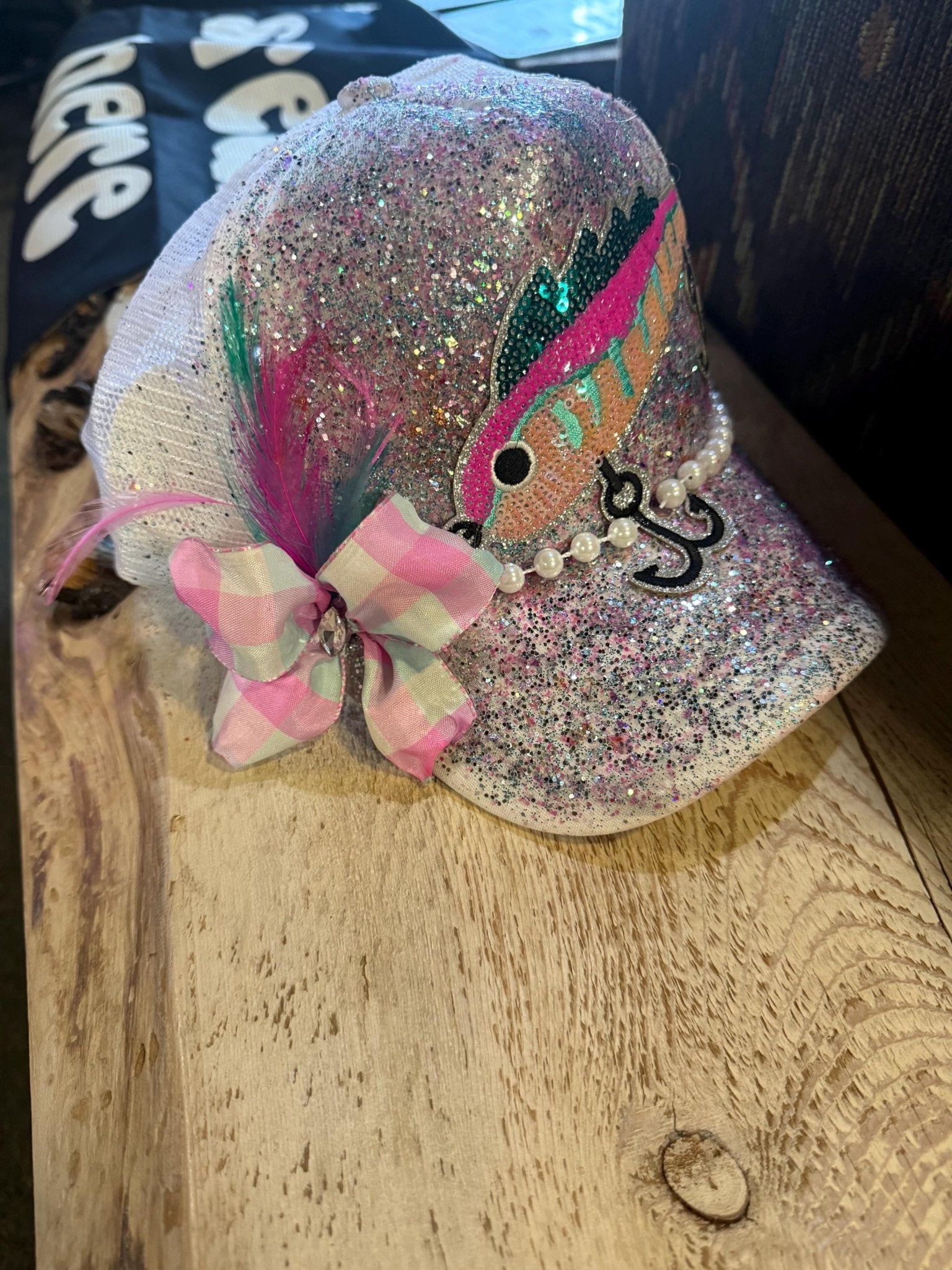 Boujee Bait Trucker Hat - Turquoise and Tinsel-Home of Mad Gringa Hat Bar