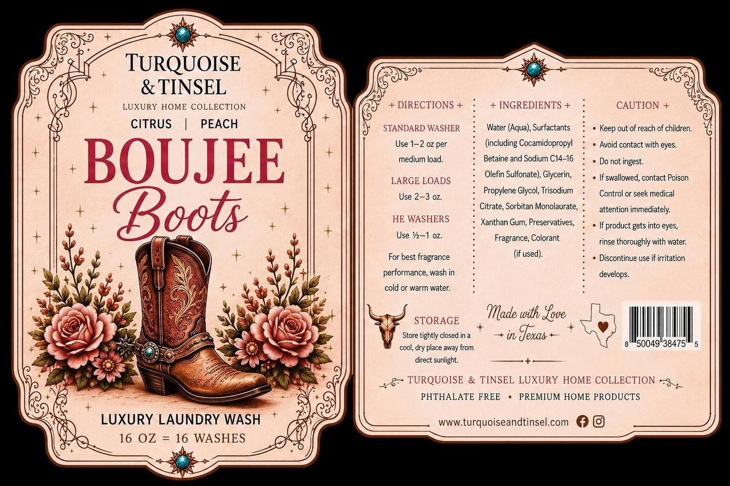 Boujee Boots Luxury Laundry Wash - Turquoise and Tinsel-Home of Mad Gringa Hat Bar