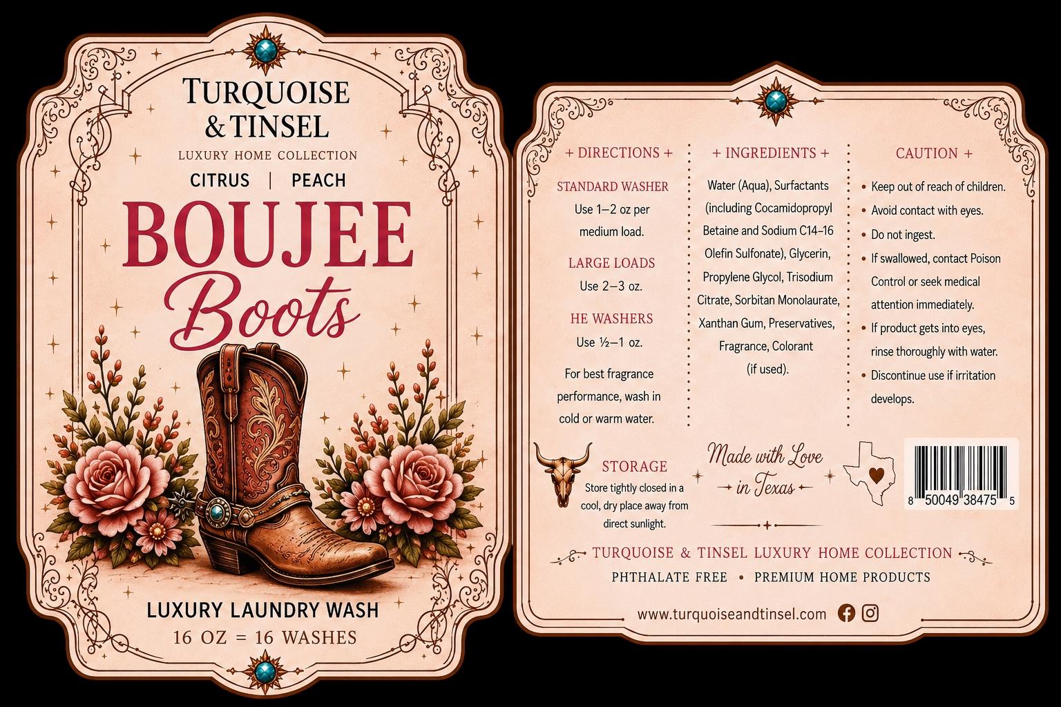 Boujee Boots Luxury Laundry Wash - Turquoise and Tinsel-Home of Mad Gringa Hat Bar