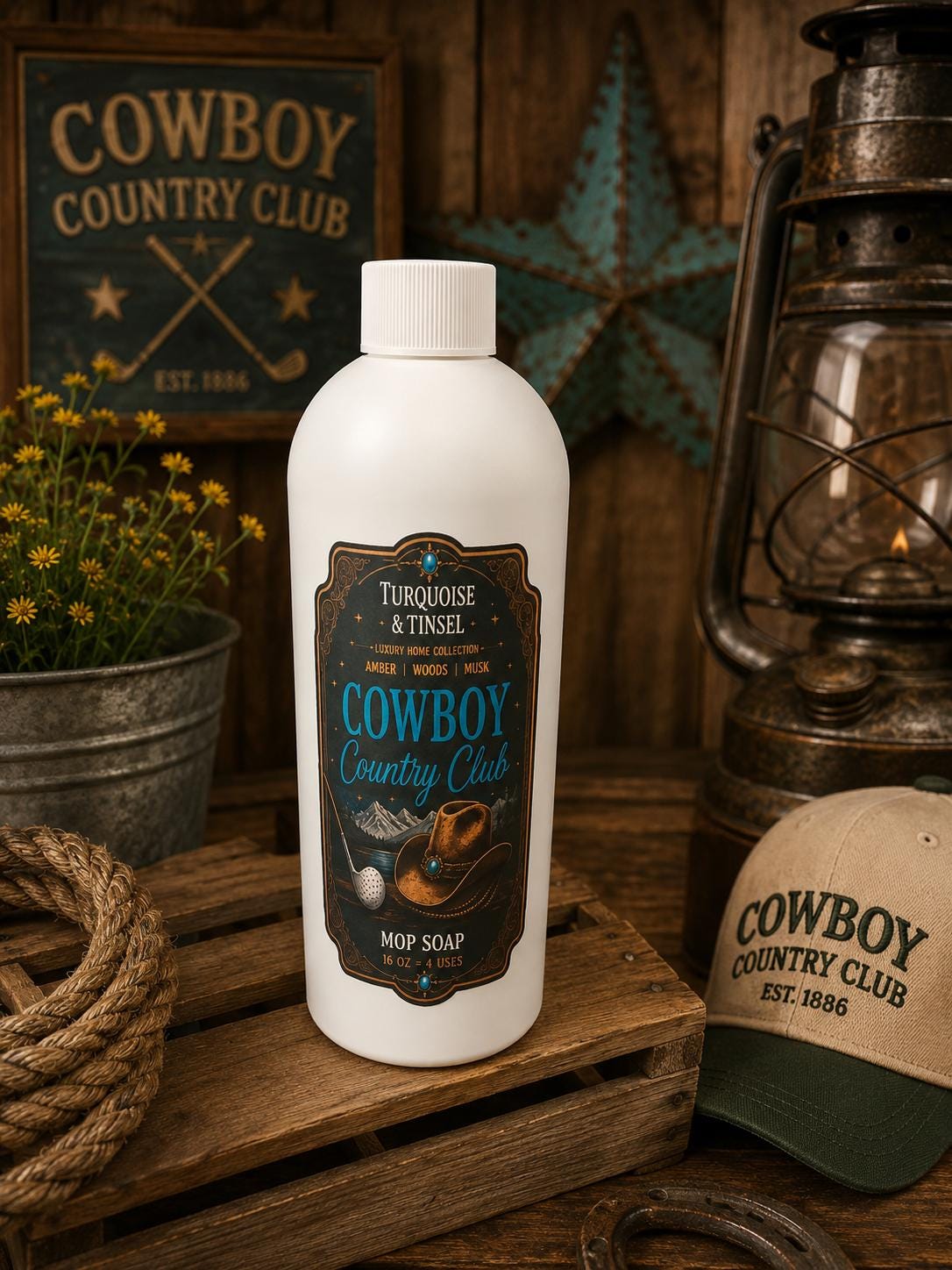 Cowboy Country Club Mop Soap - Turquoise and Tinsel-Home of Mad Gringa Hat Bar
