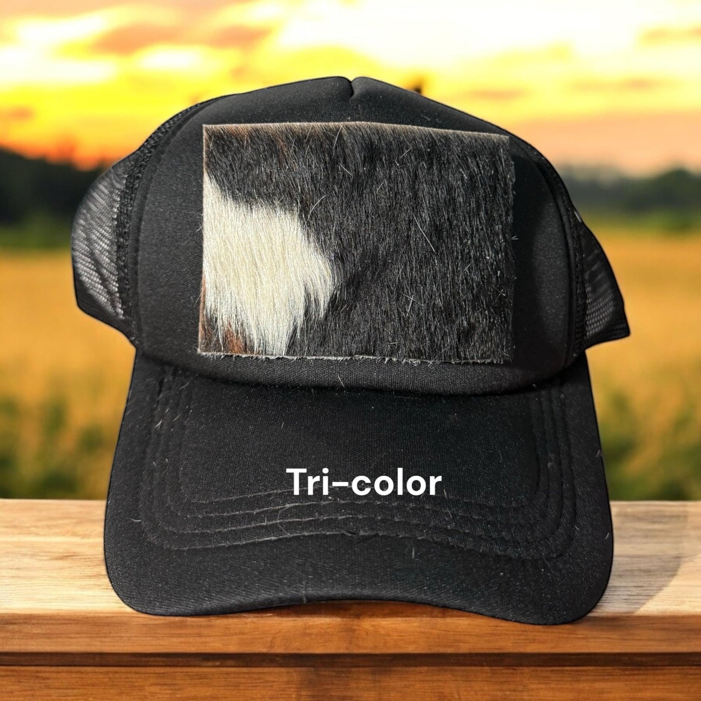 Custom Initial Cowhide Trucker Hat - Turquoise and Tinsel-Home of Mad Gringa Hat Bar
