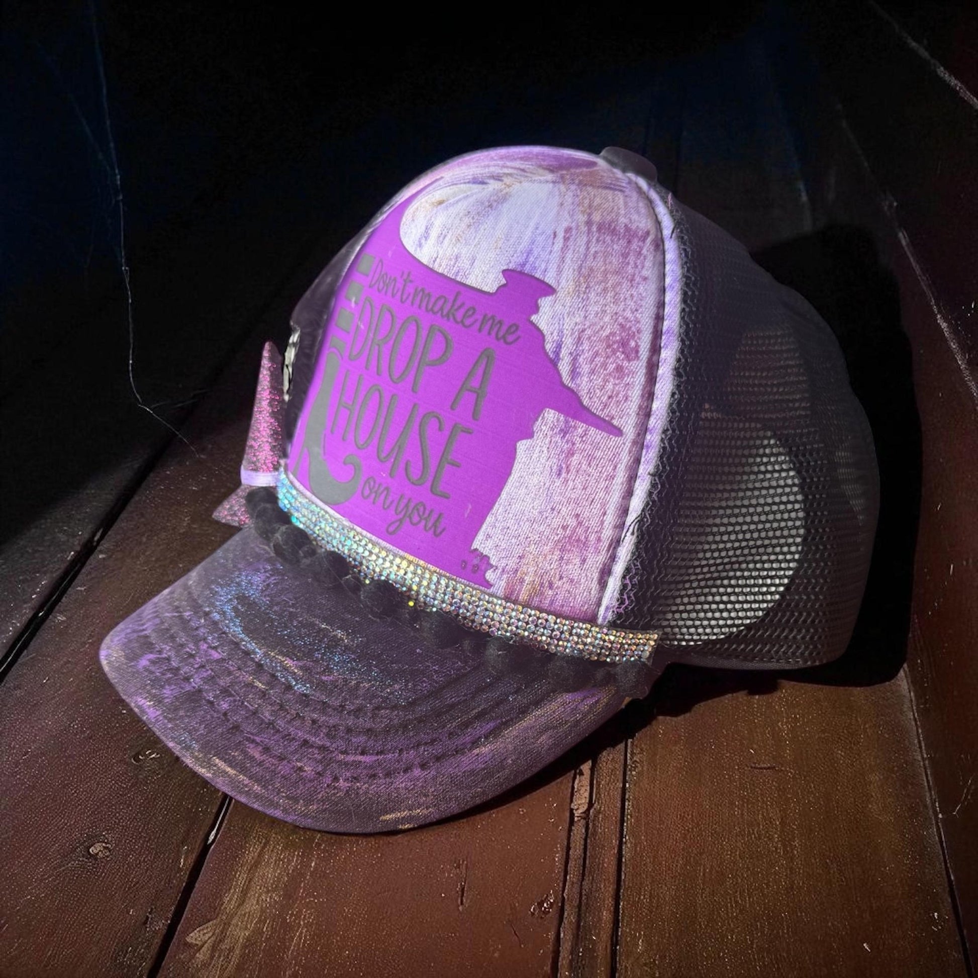 Drop A House Trucker Hat - Turquoise and Tinsel-Home of Mad Gringa Hat Bar