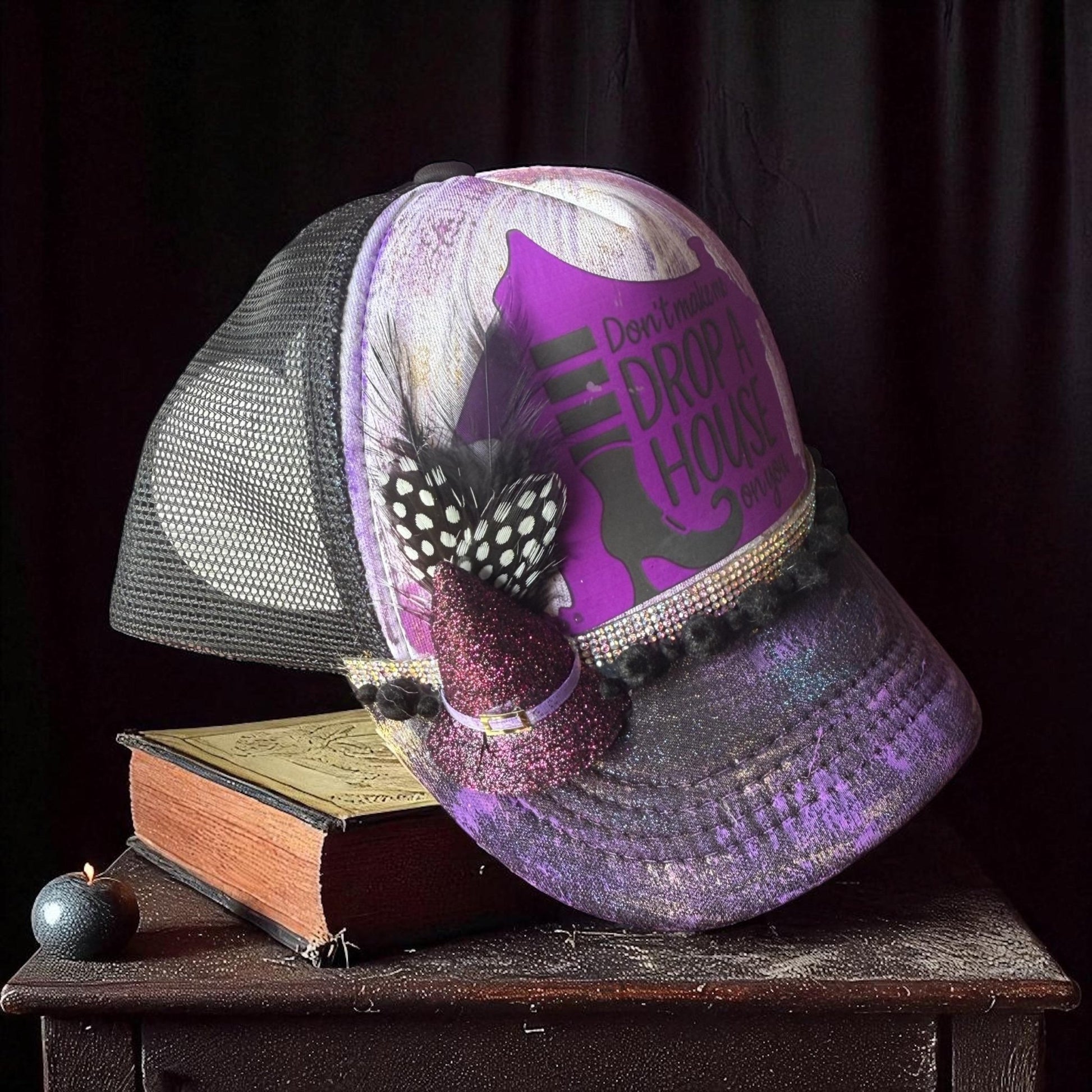 Drop A House Trucker Hat - Turquoise and Tinsel-Home of Mad Gringa Hat Bar