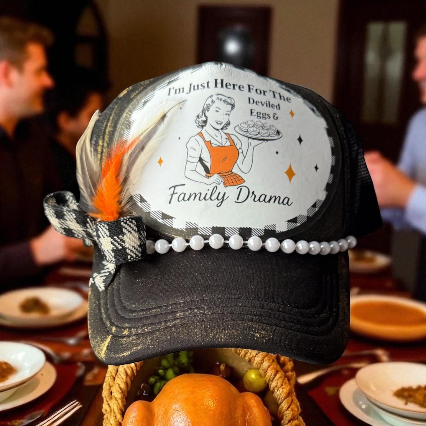 Family Drama Trucker Hat - Turquoise and Tinsel-Home of Mad Gringa Hat Bar