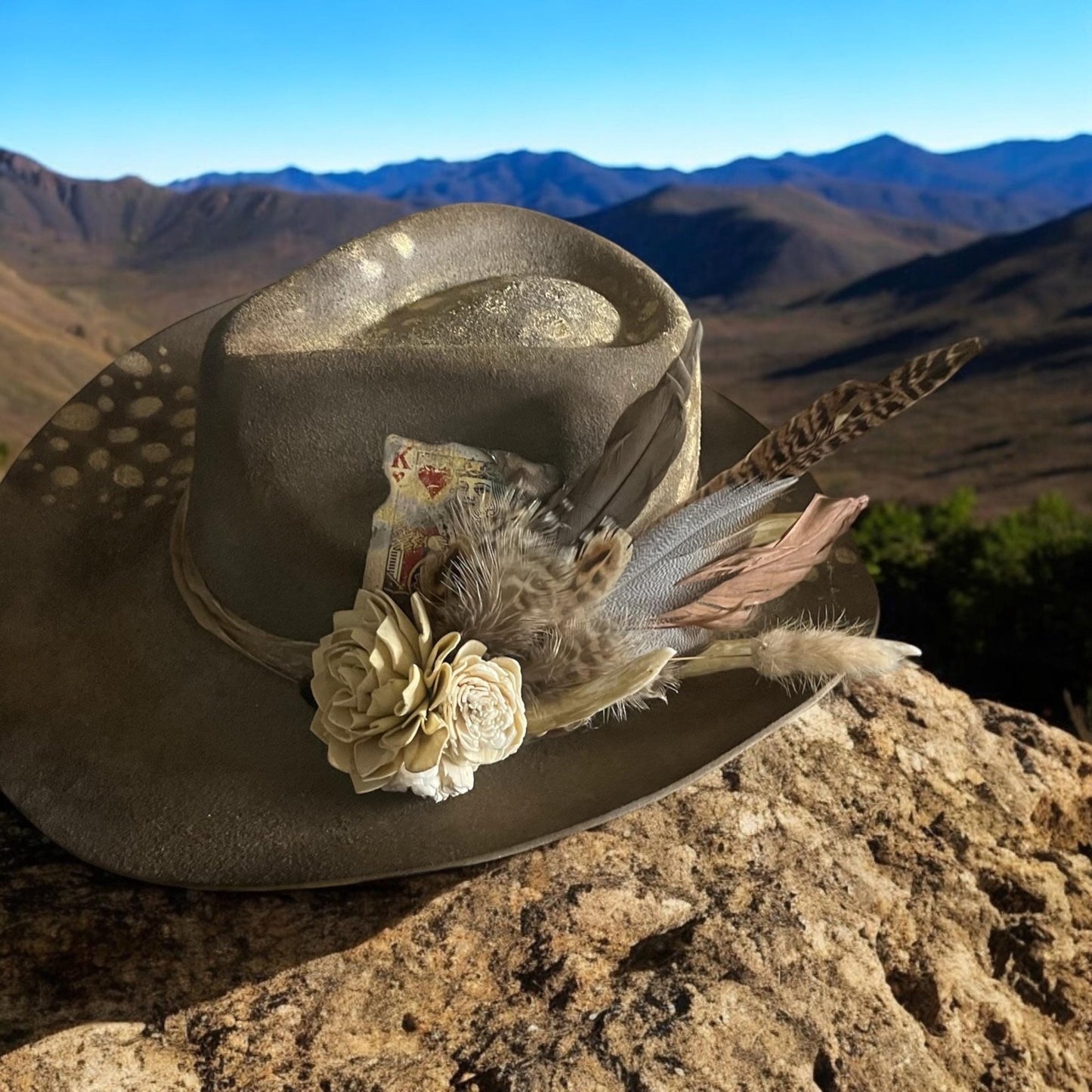 From Dusk Till Dawn Hat Fascinator. - Turquoise and Tinsel-Home of Mad Gringa Hat Bar