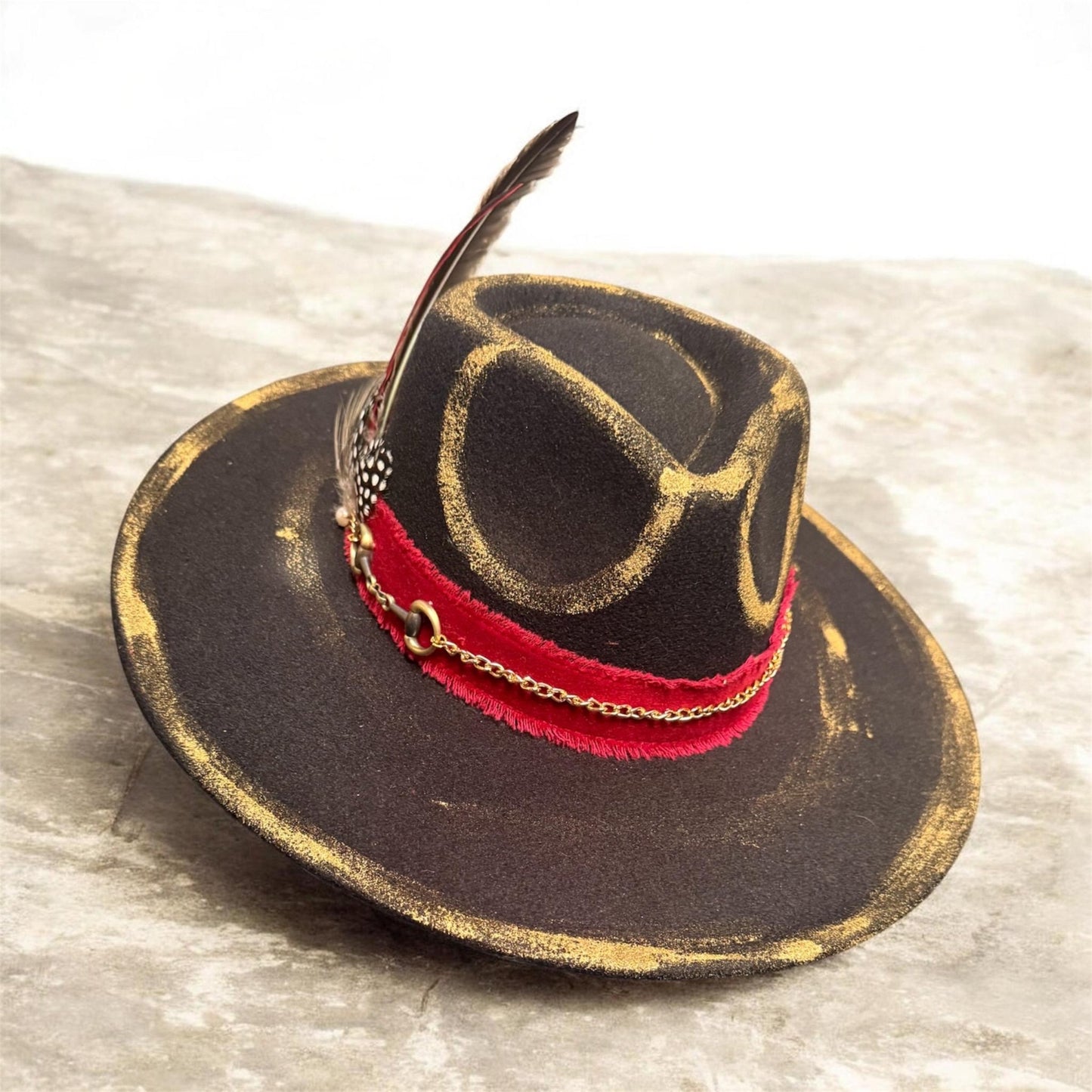 Gilded Outlaw Hat - Turquoise and Tinsel-Home of Mad Gringa Hat Bar