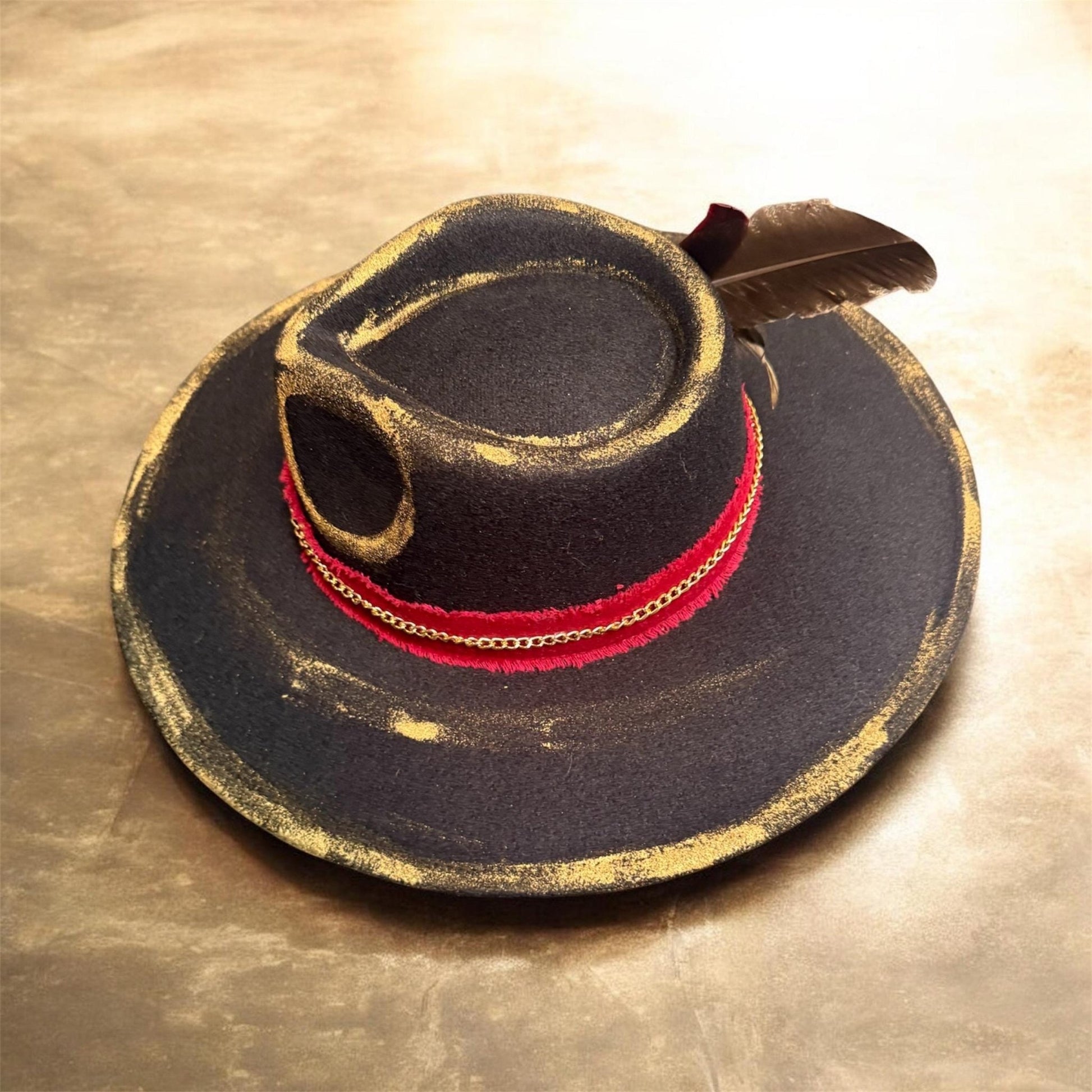 Gilded Outlaw Hat - Turquoise and Tinsel-Home of Mad Gringa Hat Bar