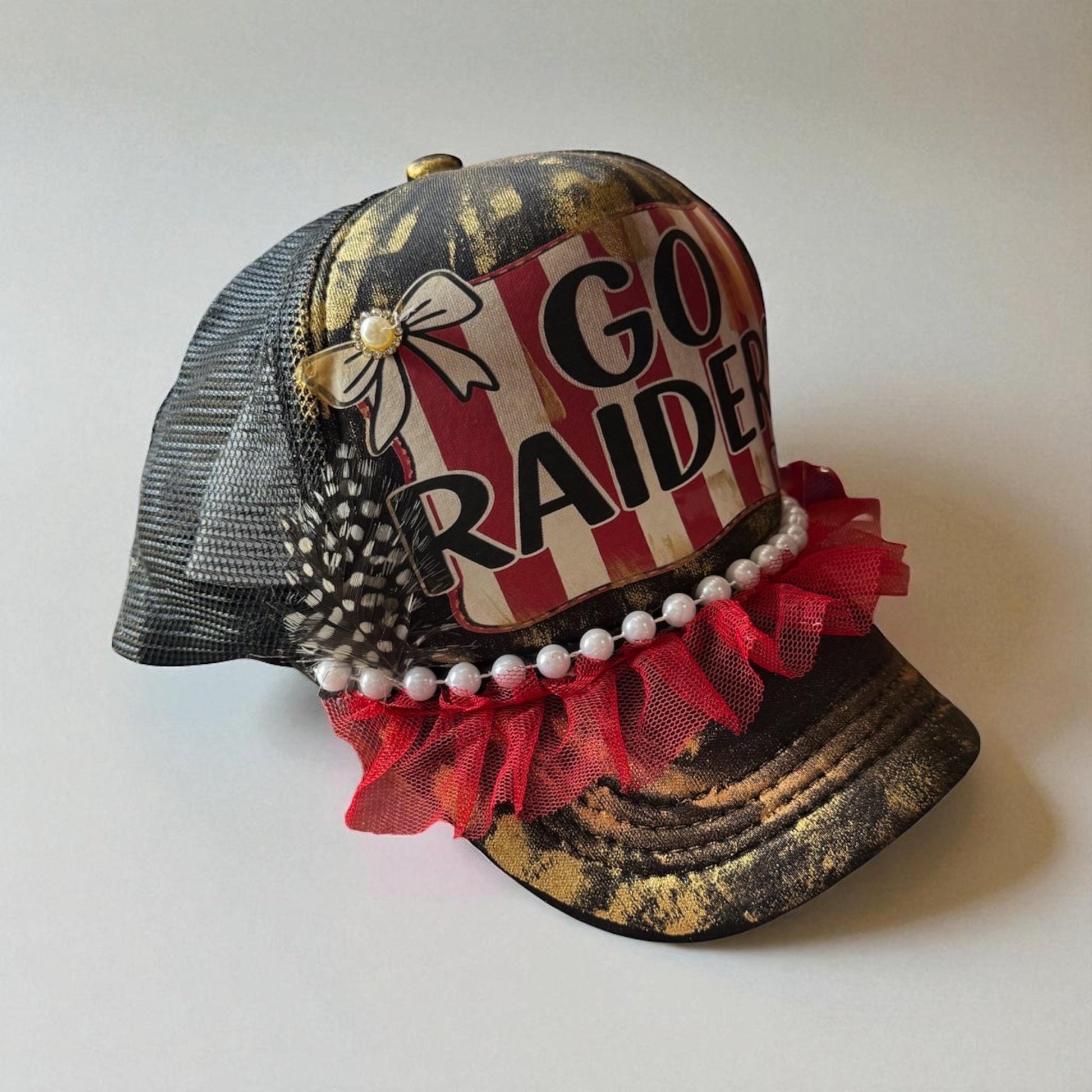 Go Raiders Trucker Hat - Turquoise and Tinsel-Home of Mad Gringa Hat Bar