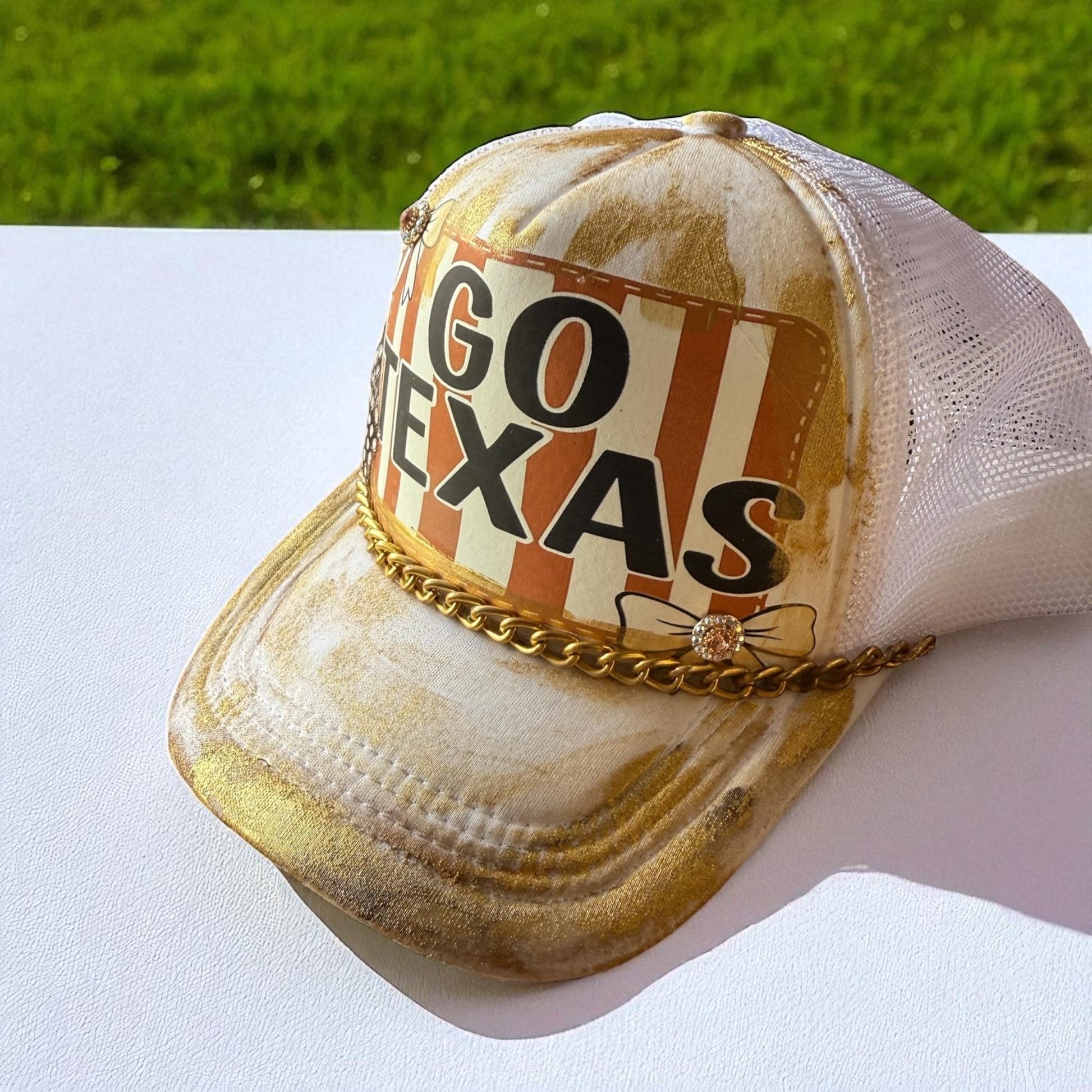 Go Texas Trucker Hat - Turquoise and Tinsel-Home of Mad Gringa Hat Bar