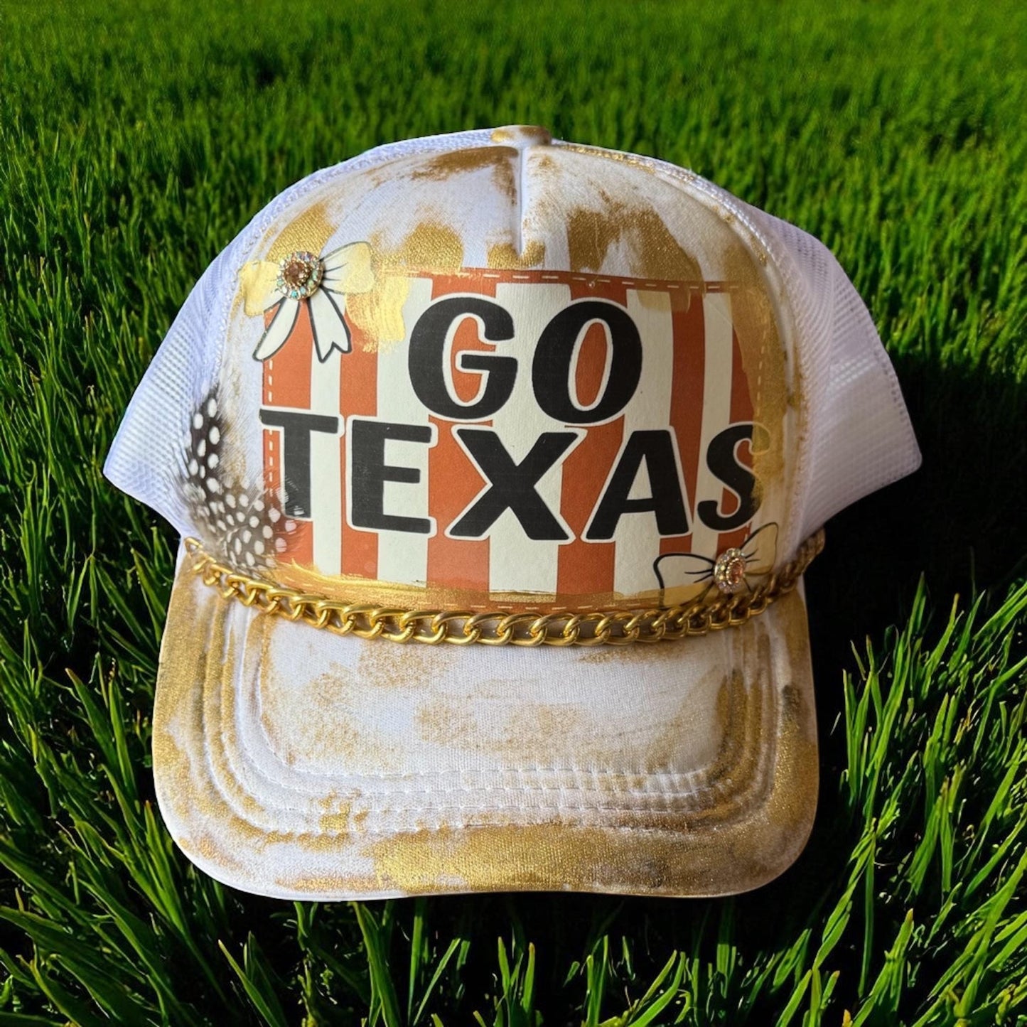 Go Texas Trucker Hat - Turquoise and Tinsel-Home of Mad Gringa Hat Bar