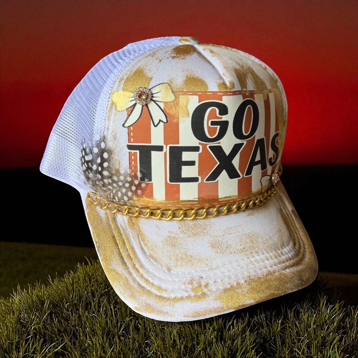 Go Texas Trucker Hat - Turquoise and Tinsel-Home of Mad Gringa Hat Bar