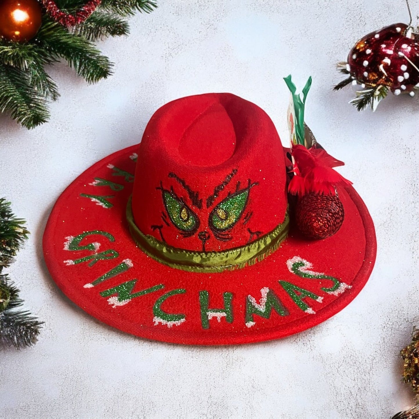 Grinch Hand Burned Hat - Mad Gringa Hats & Boutique