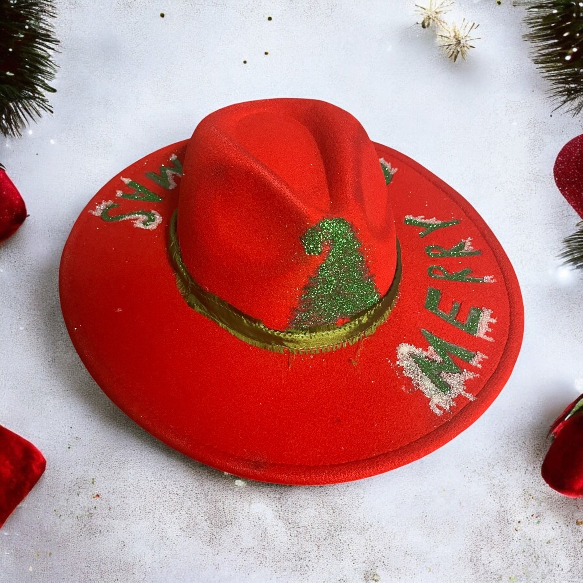 Grinch Hand Burned Hat - Mad Gringa Hats & Boutique
