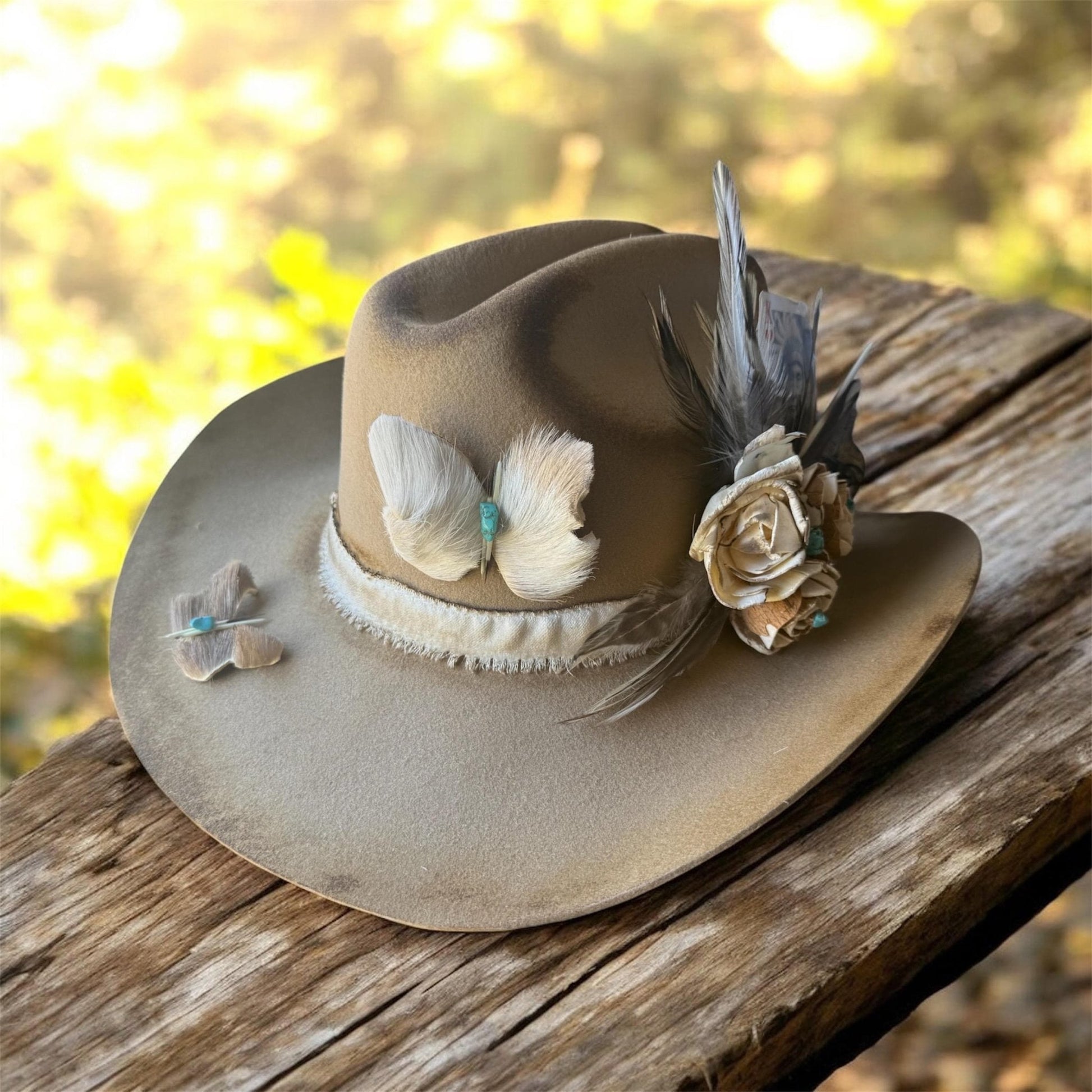 Hide and Quill Hat and Fascinator - Turquoise and Tinsel-Home of Mad Gringa Hat Bar