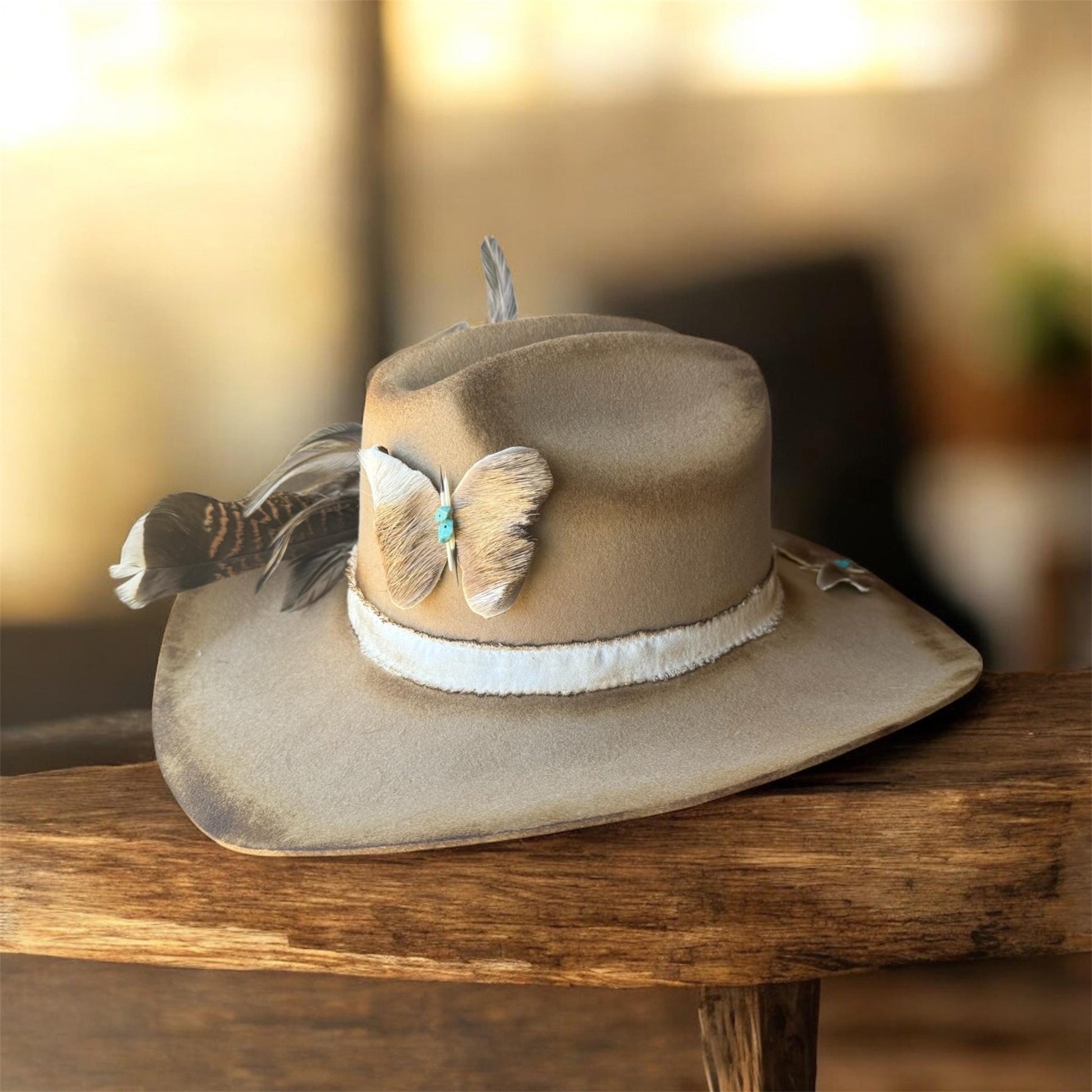 Hide and Quill Hat and Fascinator - Turquoise and Tinsel-Home of Mad Gringa Hat Bar