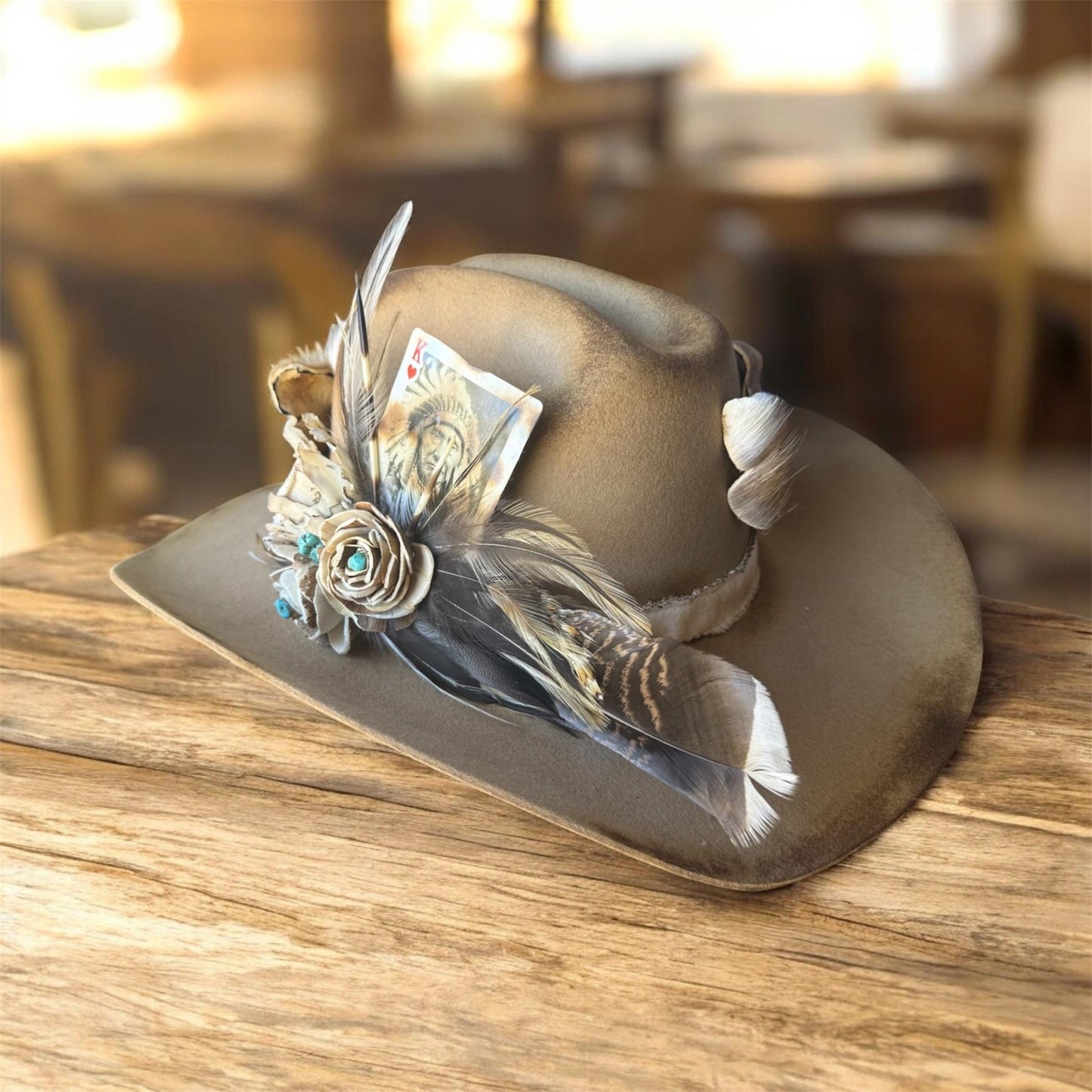 Hide and Quill Hat and Fascinator - Turquoise and Tinsel-Home of Mad Gringa Hat Bar