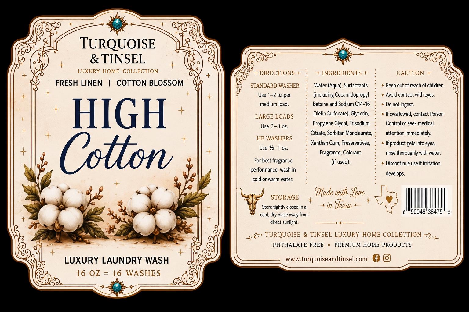 High Cotton Luxury Laundry Wash - Turquoise and Tinsel-Home of Mad Gringa Hat Bar