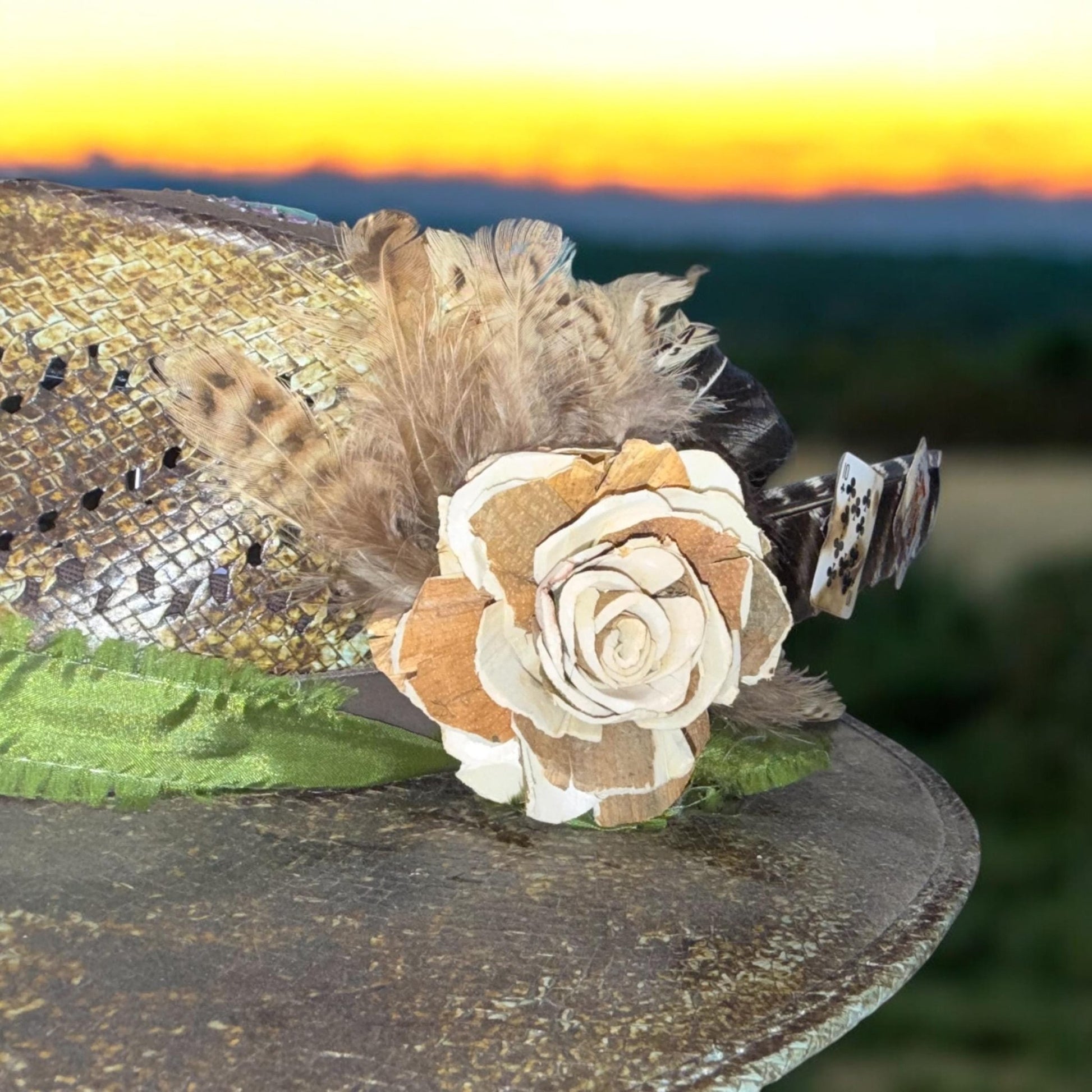 Hold Em’ Hat Fascinator - Turquoise and Tinsel-Home of Mad Gringa Hat Bar