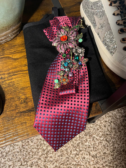Hot Pink Floral Tie Necklace - Mad Gringa Hats & Boutique