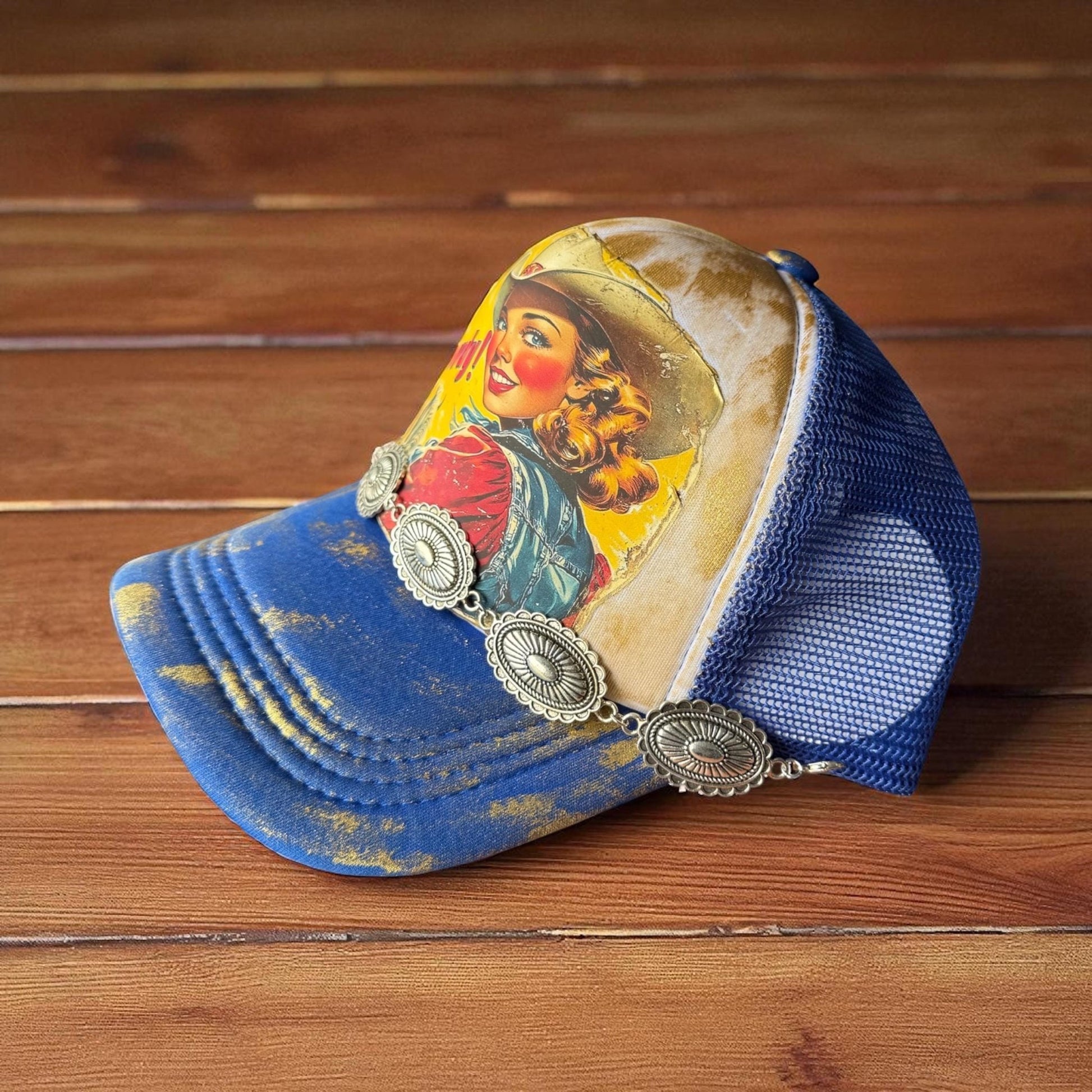 Howdy! Trucker Hat - Turquoise and Tinsel-Home of Mad Gringa Hat Bar