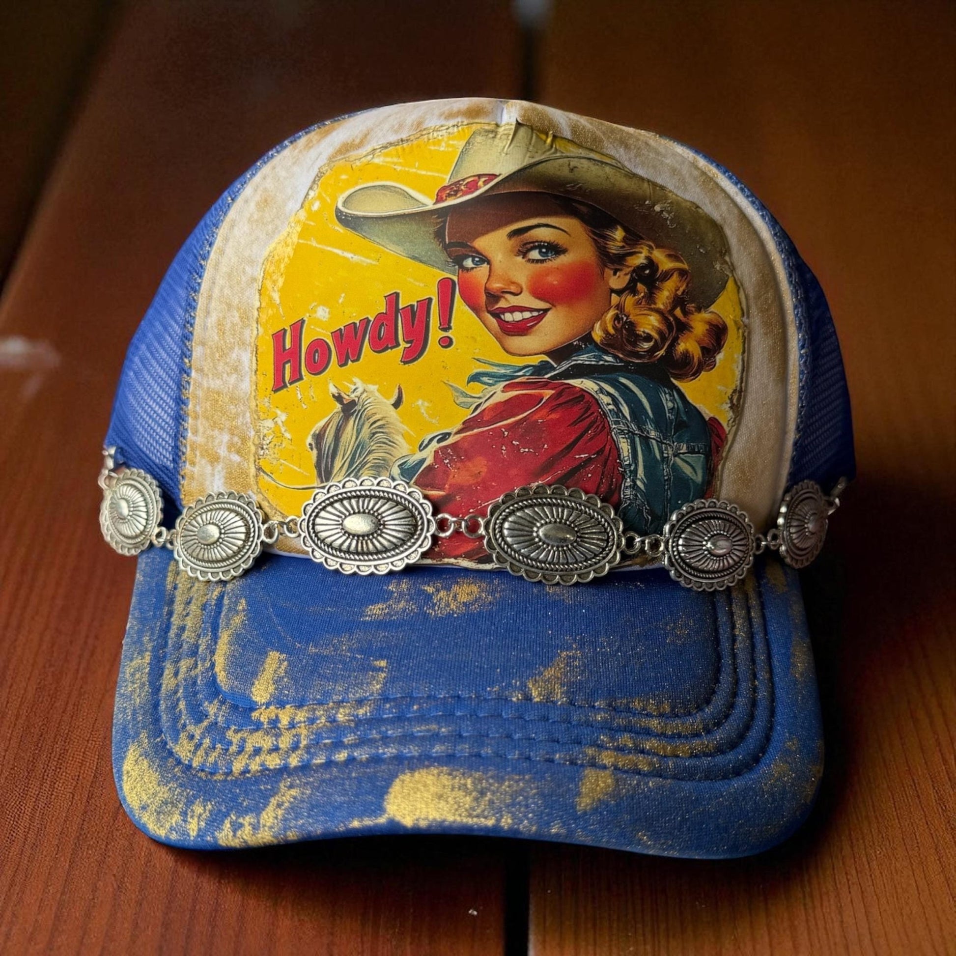 Howdy! Trucker Hat - Turquoise and Tinsel-Home of Mad Gringa Hat Bar