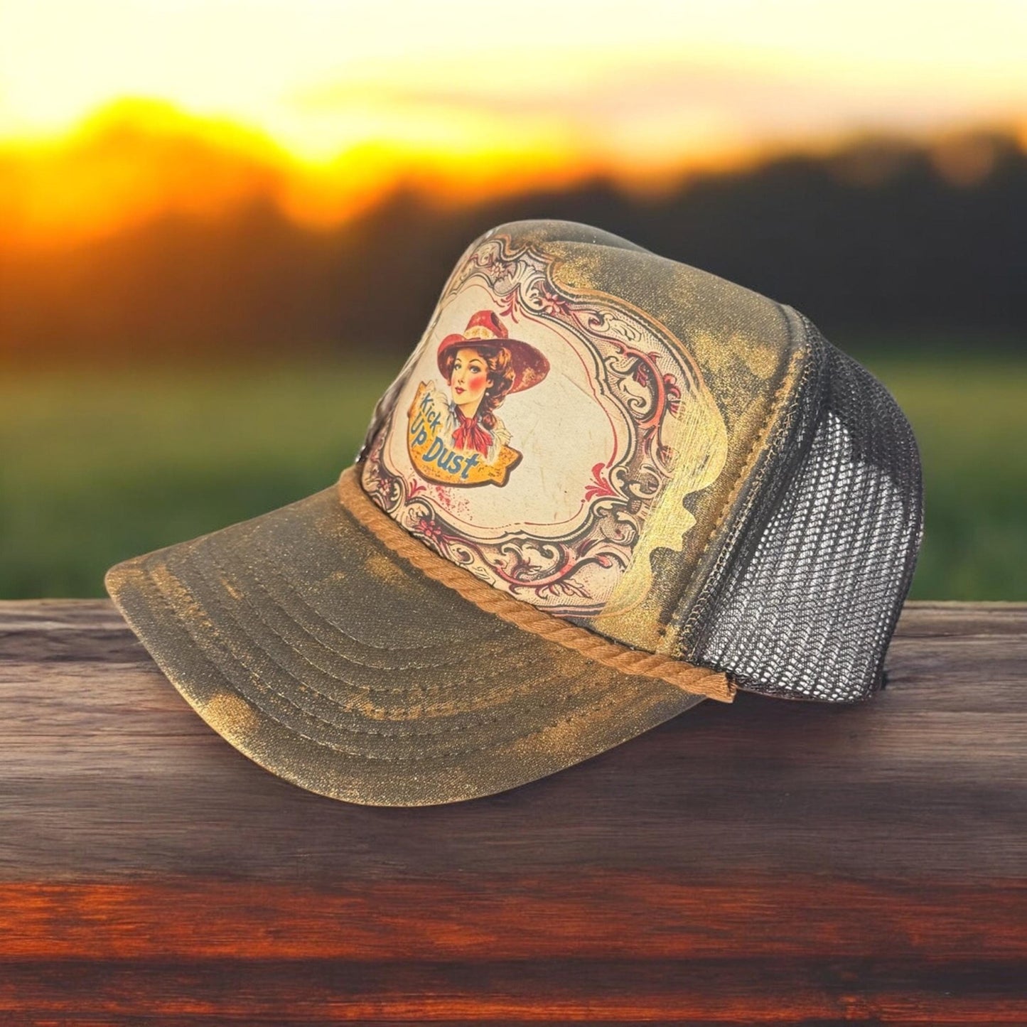 Kick Up Dust Trucker Hat - Turquoise and Tinsel-Home of Mad Gringa Hat Bar