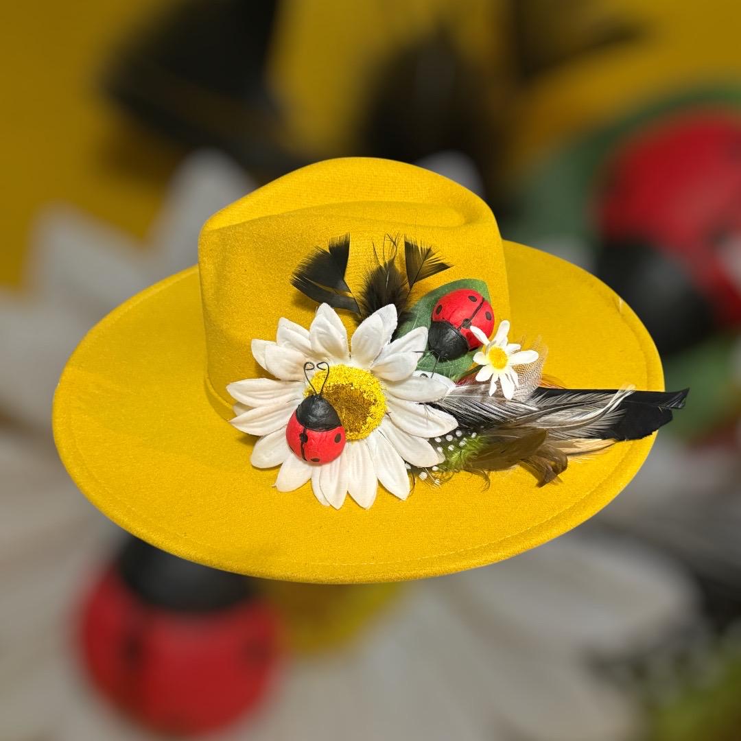 Ladybug Hat Fascinator - Turquoise and Tinsel-Home of Mad Gringa Hat Bar