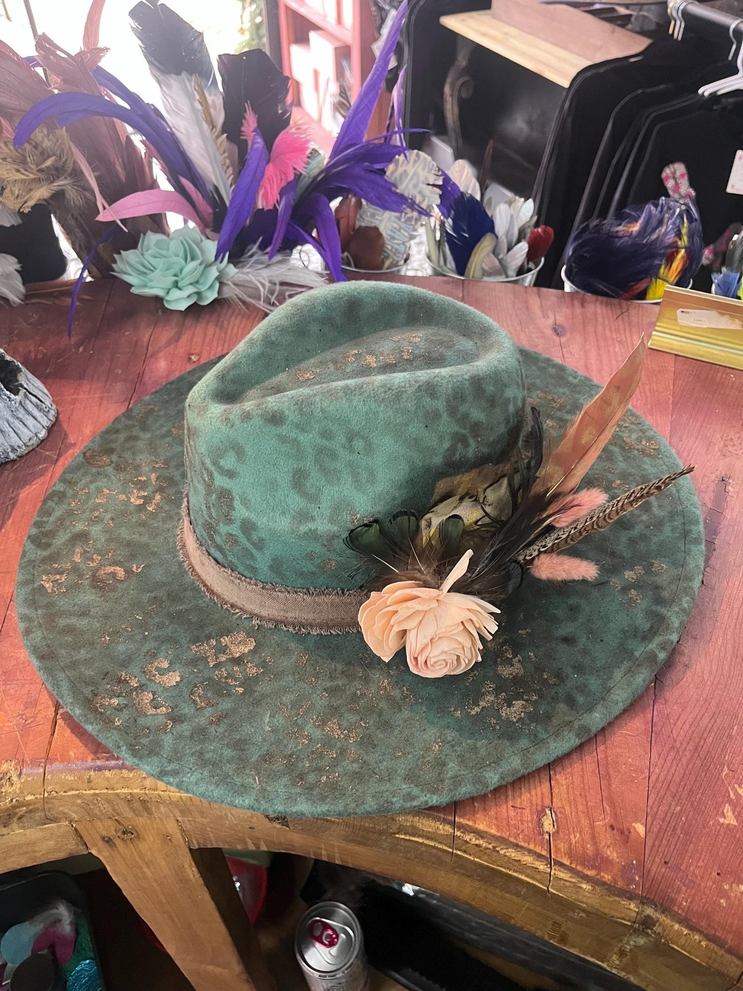 Leave Her Wild Rancher Hat - Turquoise and Tinsel-Home of Mad Gringa Hat Bar