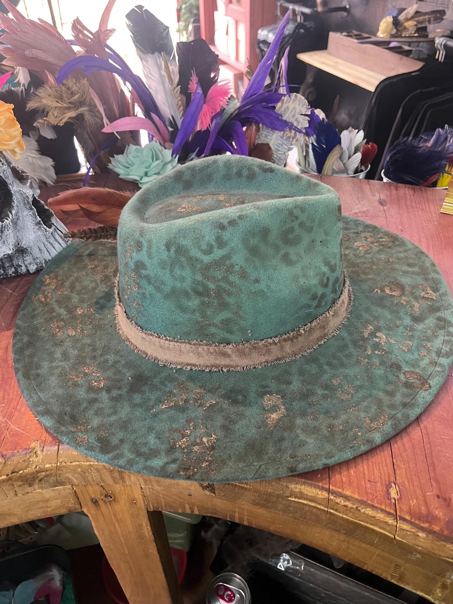 Leave Her Wild Rancher Hat - Turquoise and Tinsel-Home of Mad Gringa Hat Bar