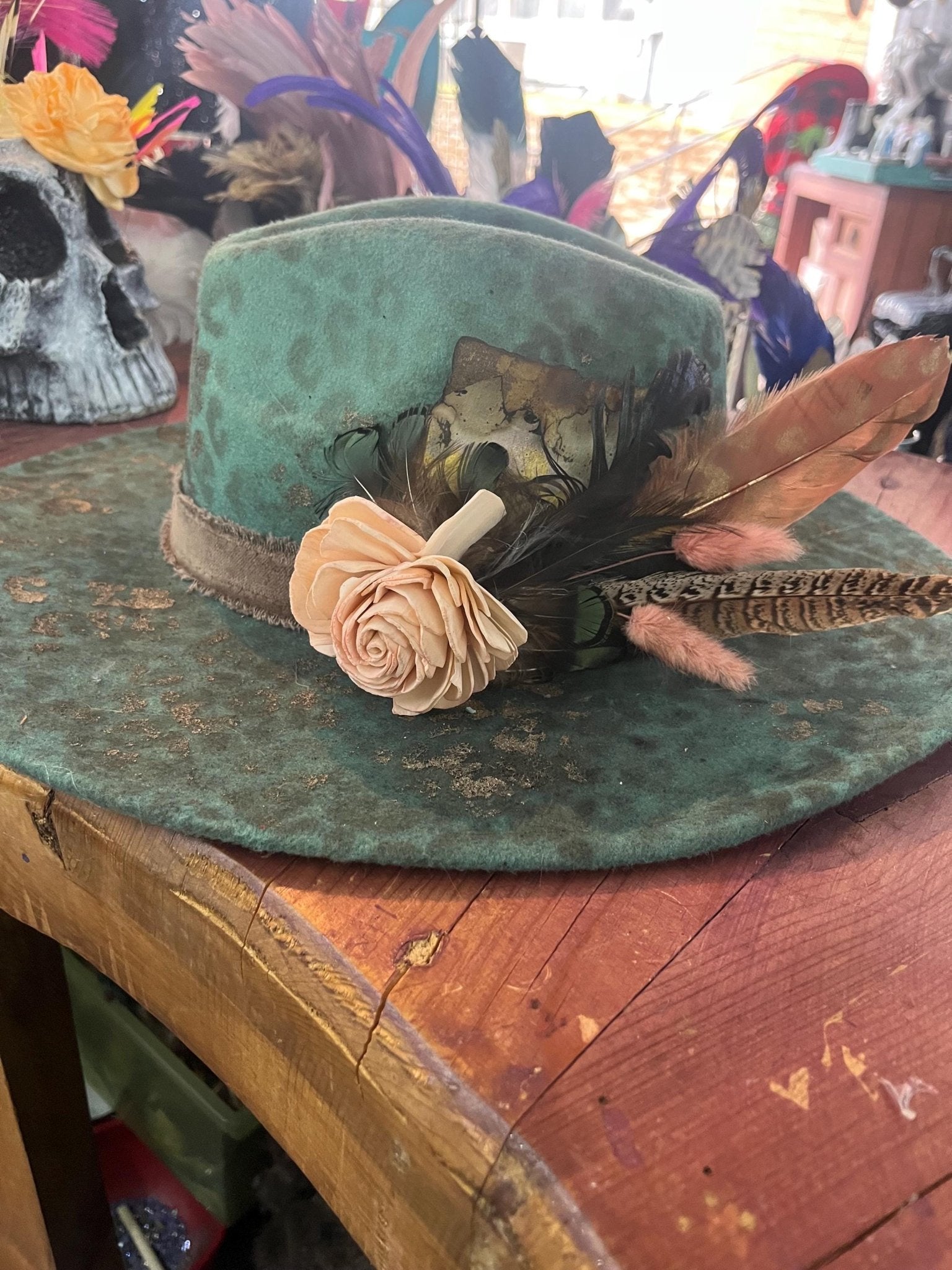 Leave Her Wild Rancher Hat - Turquoise and Tinsel-Home of Mad Gringa Hat Bar