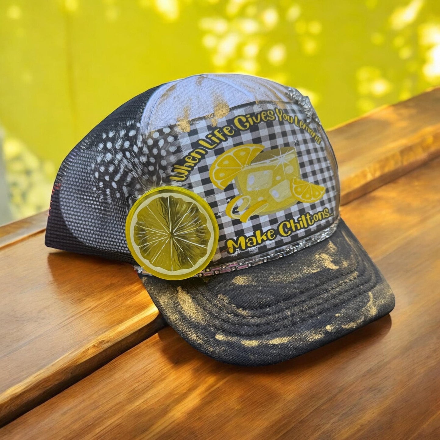 Lemon Chilton Trucker Hat - Turquoise and Tinsel-Home of Mad Gringa Hat Bar