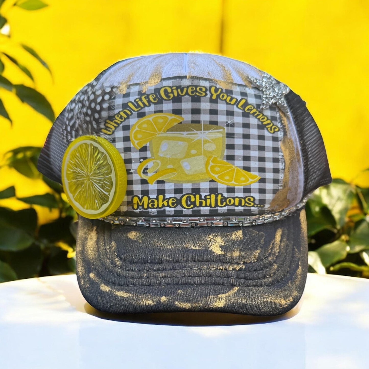 Lemon Chilton Trucker Hat - Turquoise and Tinsel-Home of Mad Gringa Hat Bar