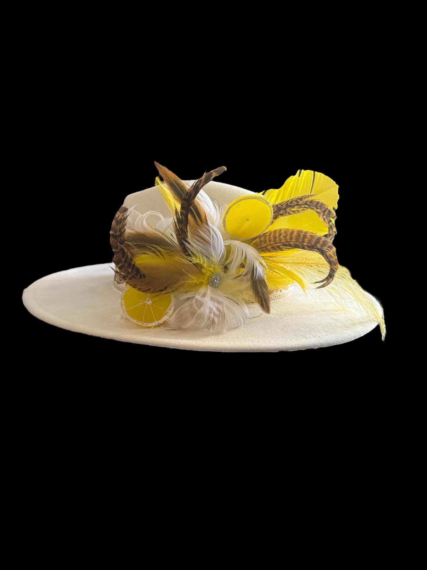 Lemon Tea Time Hat Fascinator - Turquoise and Tinsel-Home of Mad Gringa Hat Bar