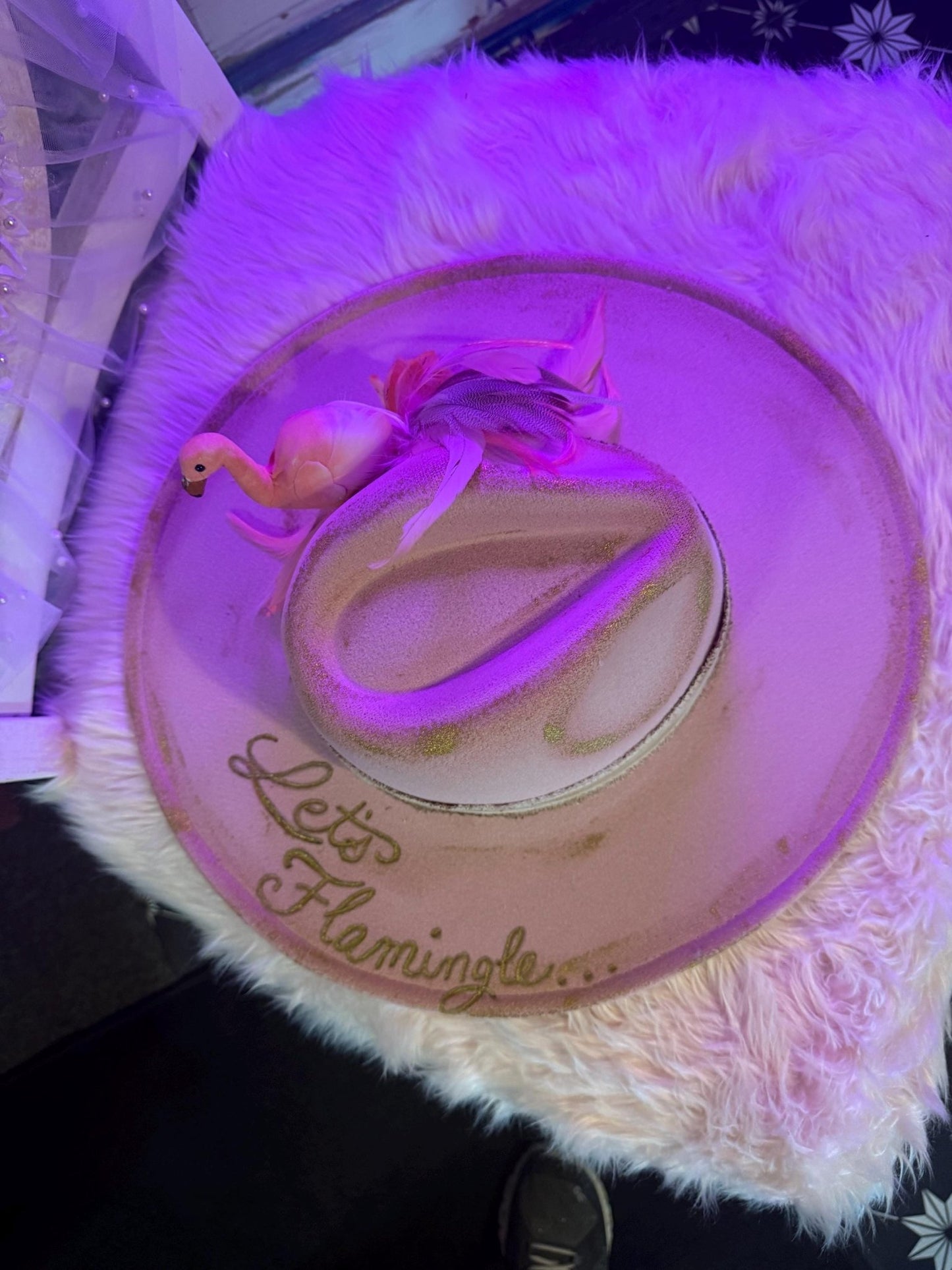Let’s Flamingle Hat - Turquoise and Tinsel-Home of Mad Gringa Hat Bar