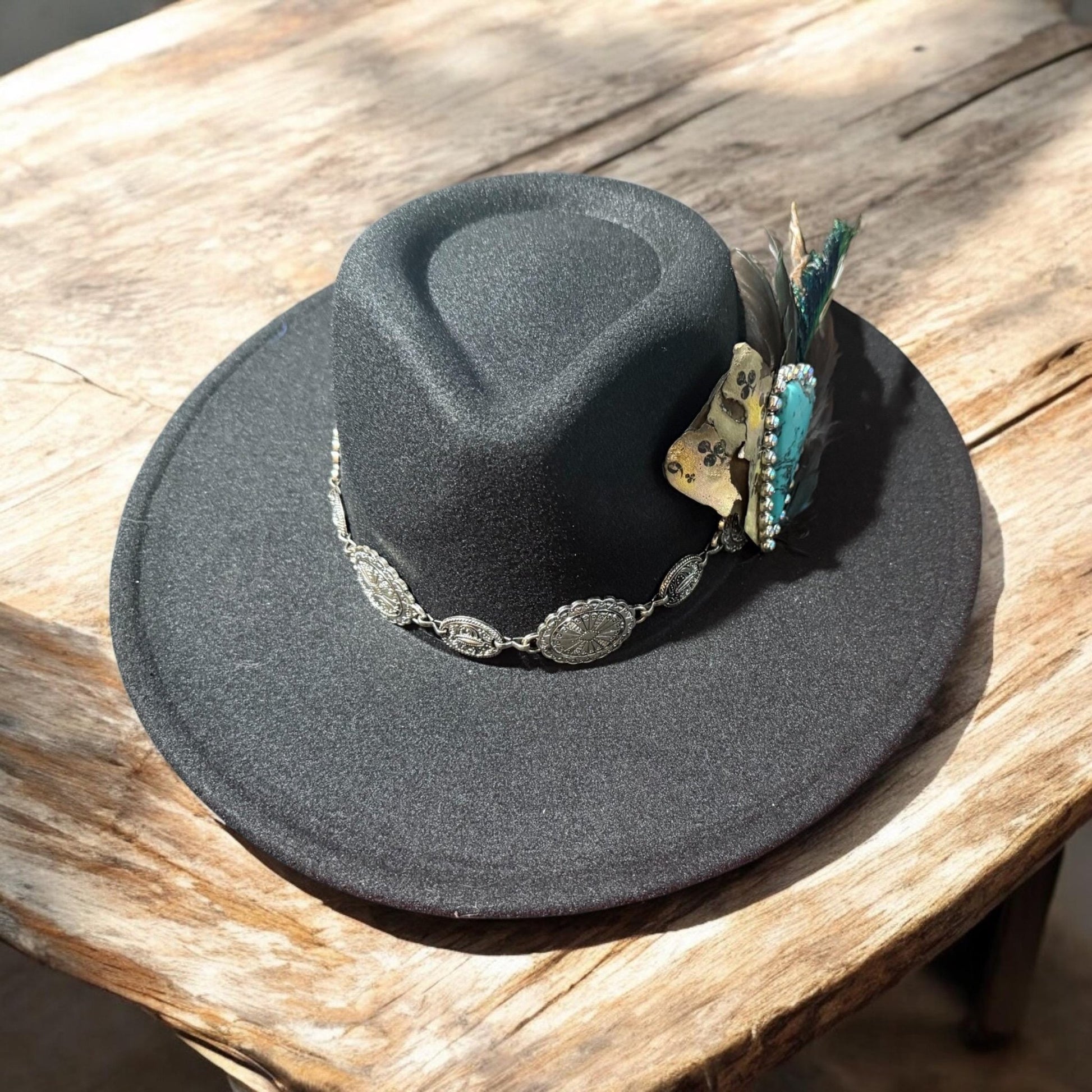 Love is Turquoise Hat Fascinator - Turquoise and Tinsel-Home of Mad Gringa Hat Bar
