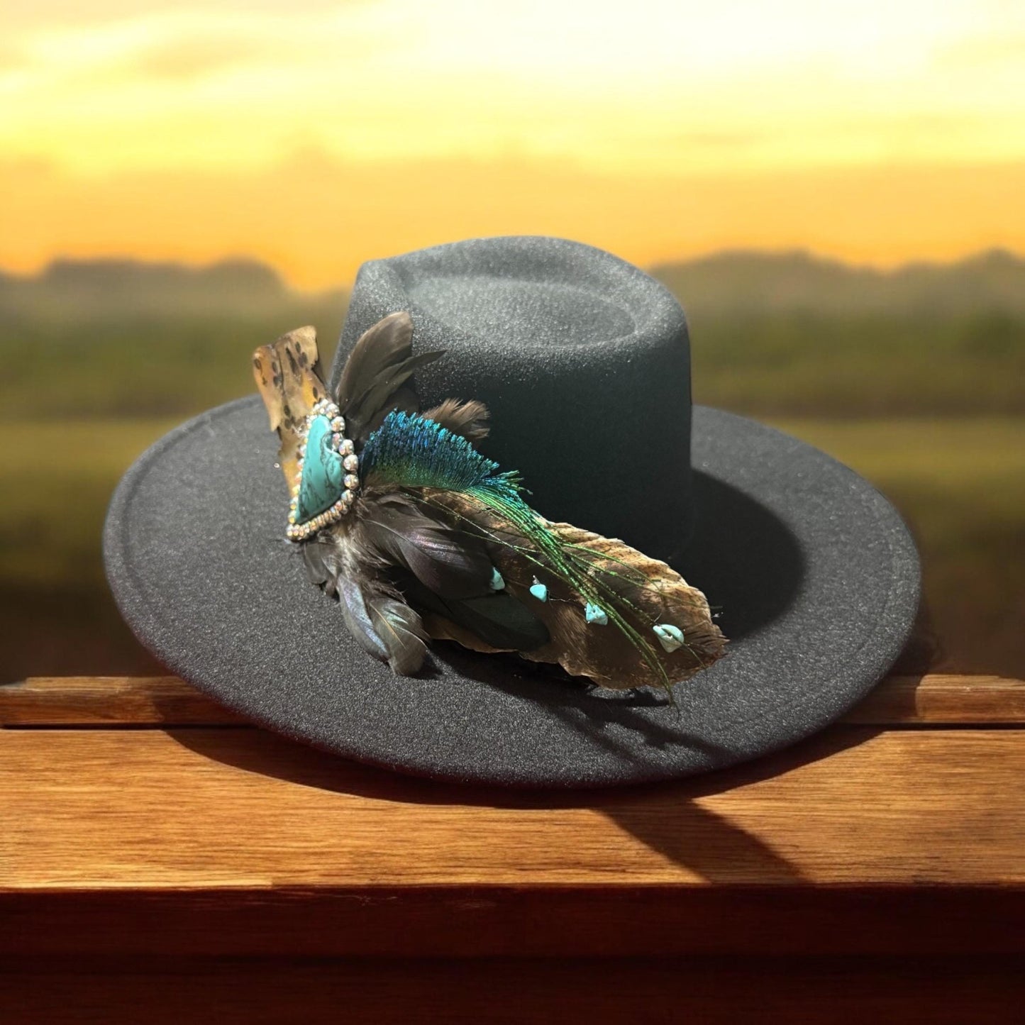 Love is Turquoise Hat Fascinator - Turquoise and Tinsel-Home of Mad Gringa Hat Bar
