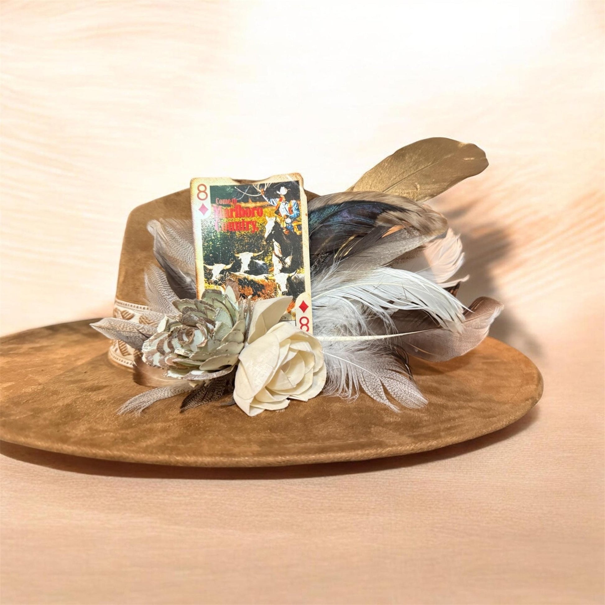 Marl Country Hat Fascinator - Turquoise and Tinsel-Home of Mad Gringa Hat Bar
