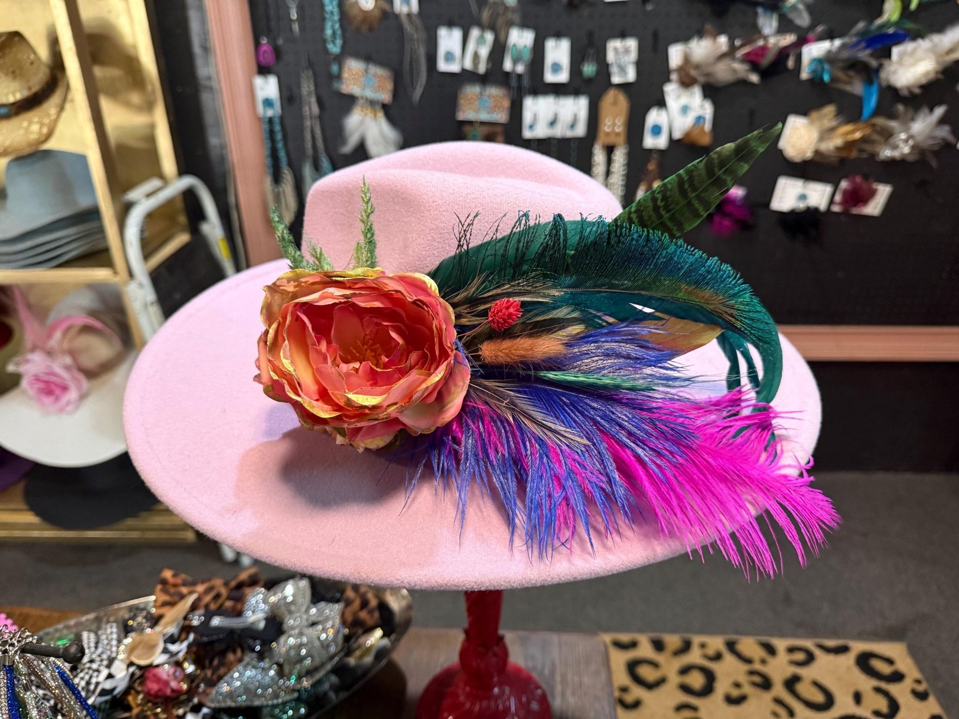 Midnight Romance Fascinator - Turquoise and Tinsel-Home of Mad Gringa Hat Bar