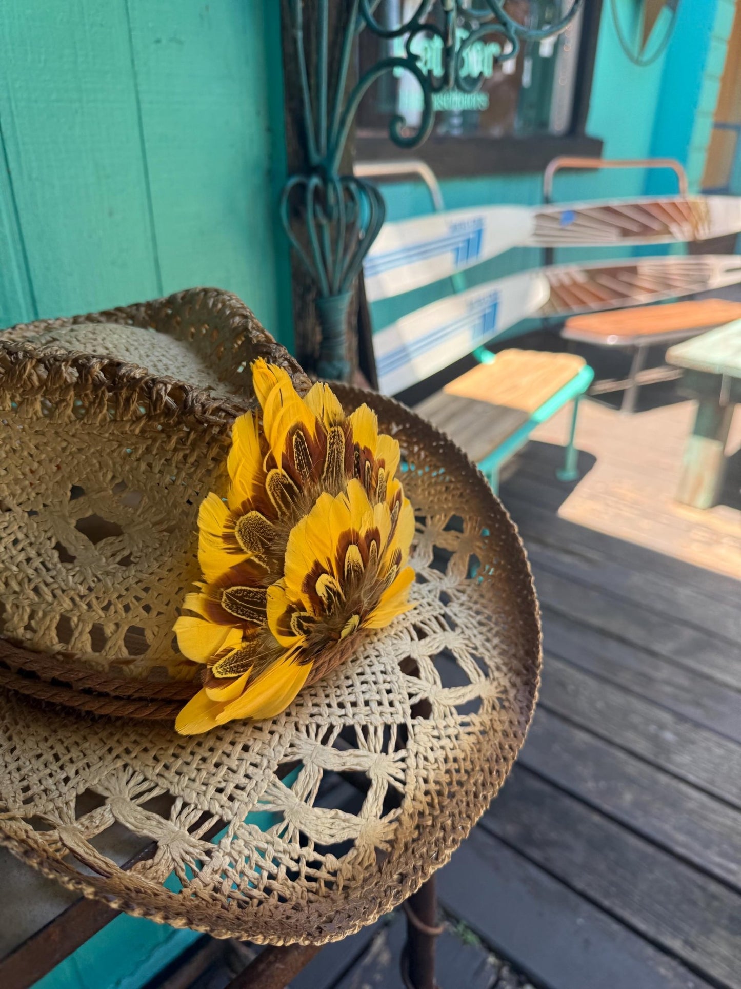 Miranda Hat Pin - Turquoise and Tinsel-Home of Mad Gringa Hat Bar