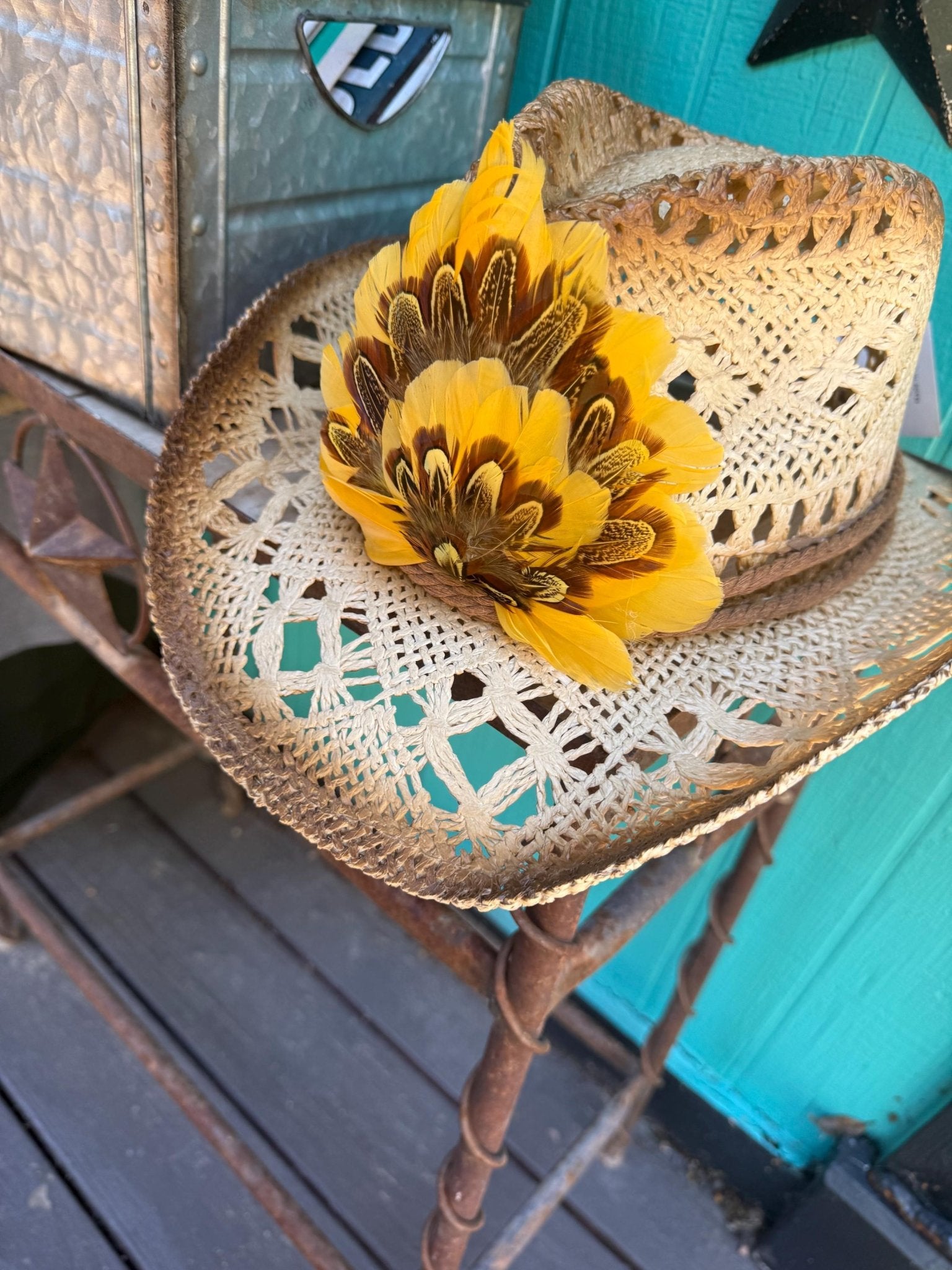 Miranda Hat Pin - Turquoise and Tinsel-Home of Mad Gringa Hat Bar