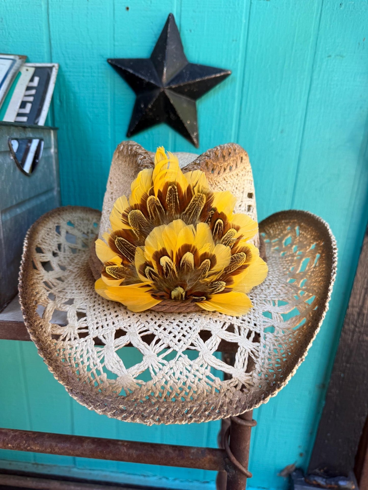 Miranda Hat Pin - Turquoise and Tinsel-Home of Mad Gringa Hat Bar