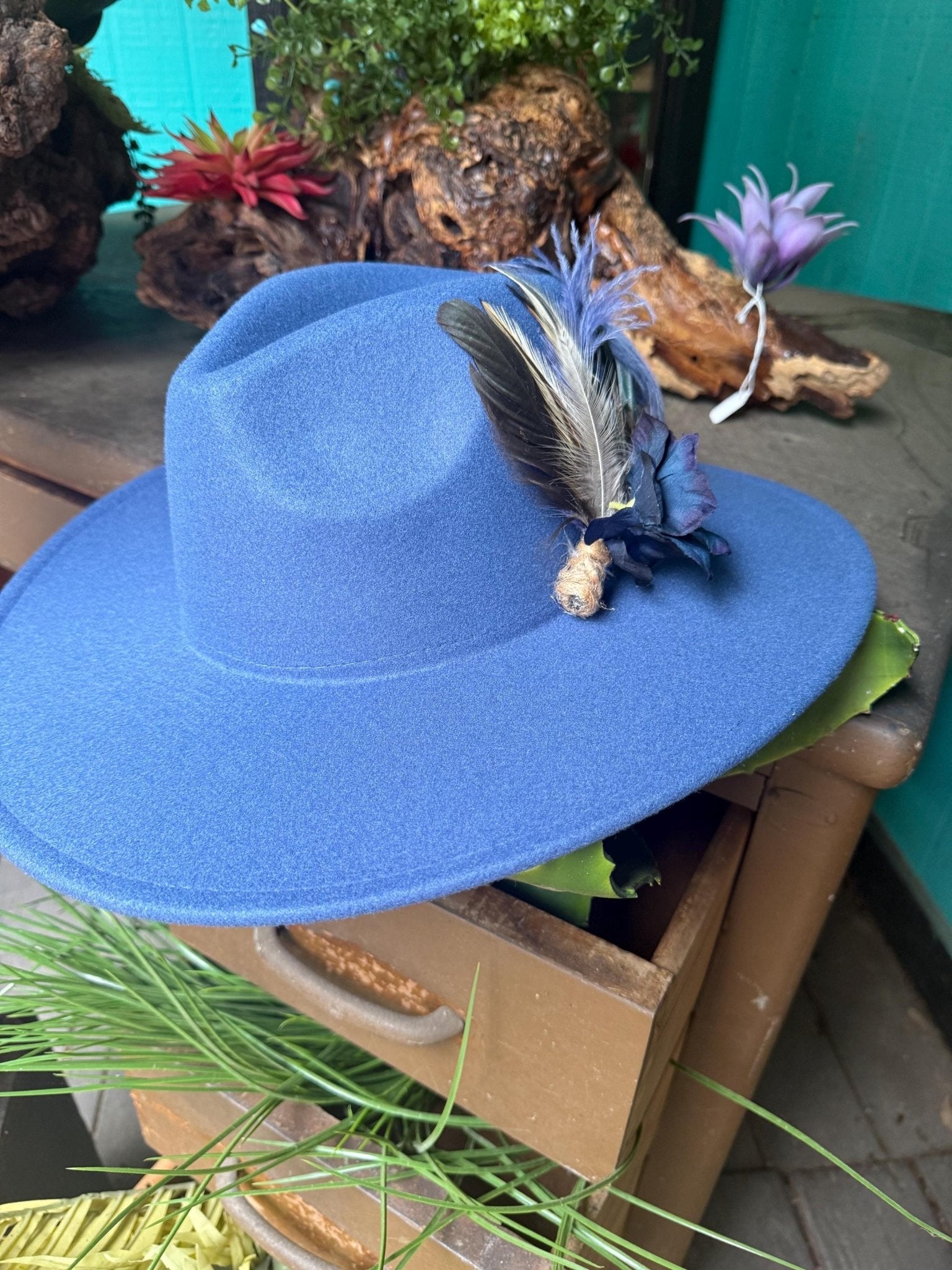 Moody Blues Hat Pin - Turquoise and Tinsel-Home of Mad Gringa Hat Bar